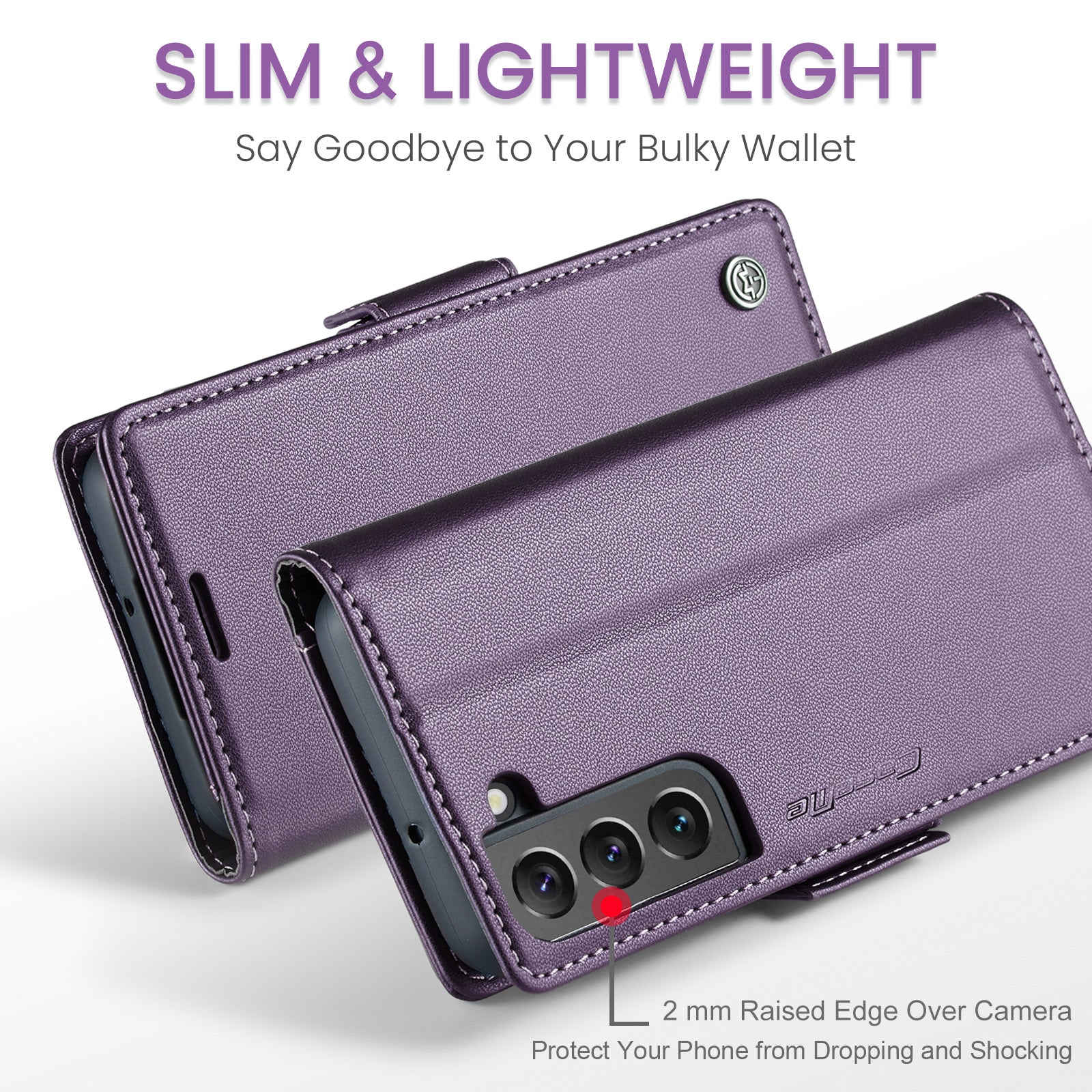 Samsung Galaxy S22 CaseMe 023 Wallet Flip Cover, RFID Protection, Card Holder