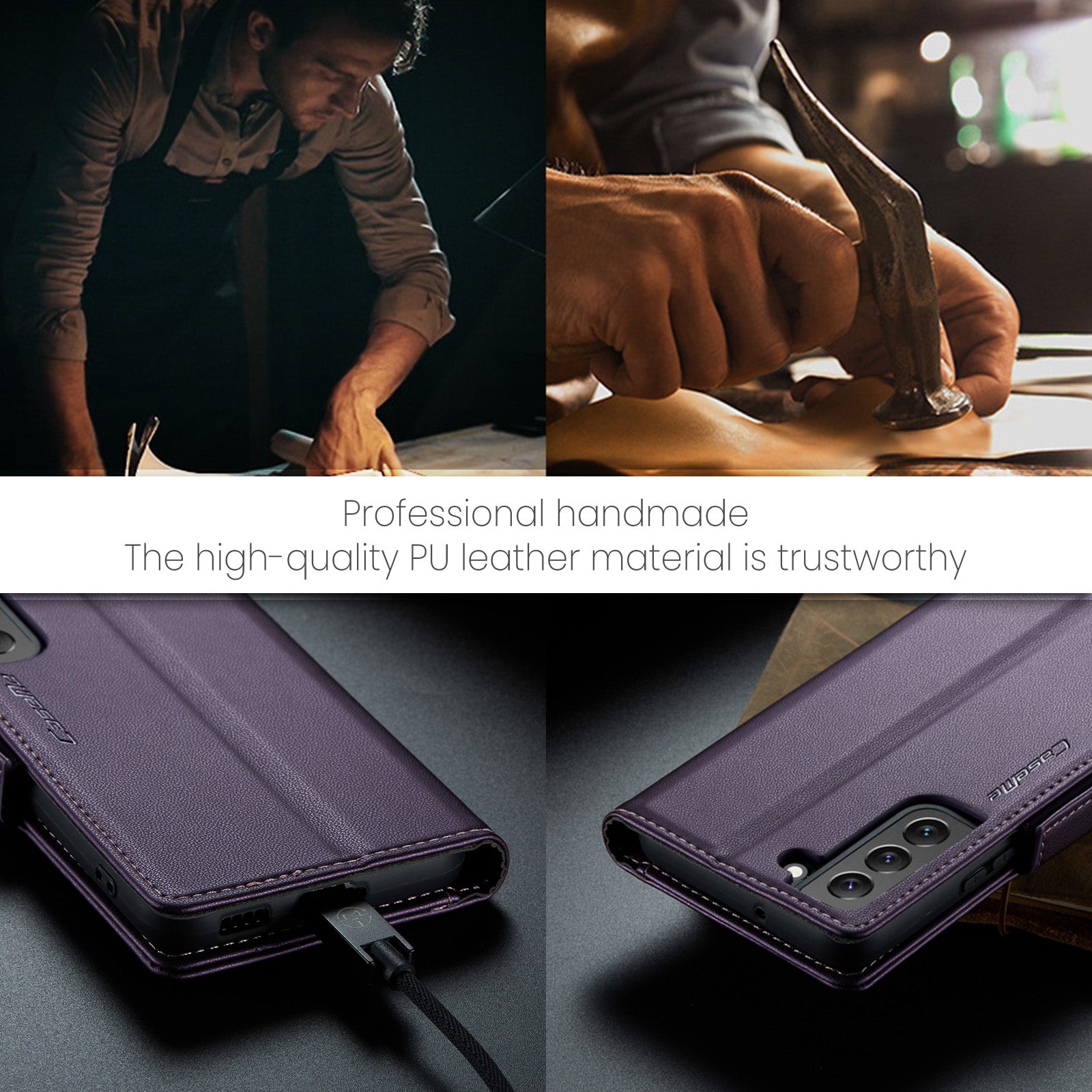 Samsung Galaxy S22 CaseMe 023 Wallet Flip Cover, RFID Protection, Card Holder