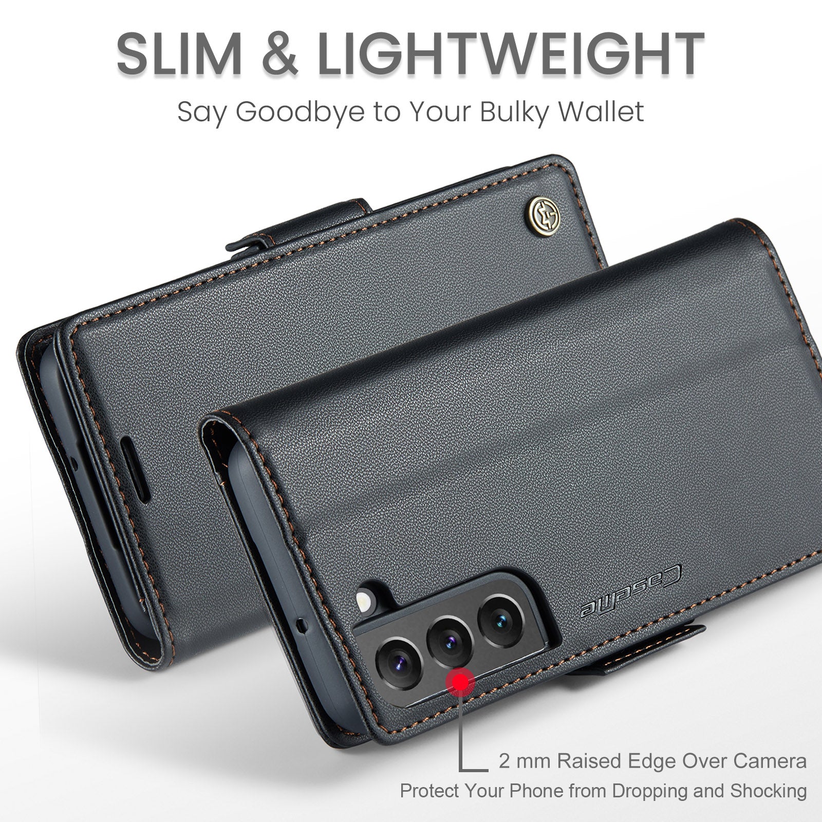 Samsung Galaxy S22 Plus CaseMe 023 Wallet Flip Cover, RFID Protection, Card Holder