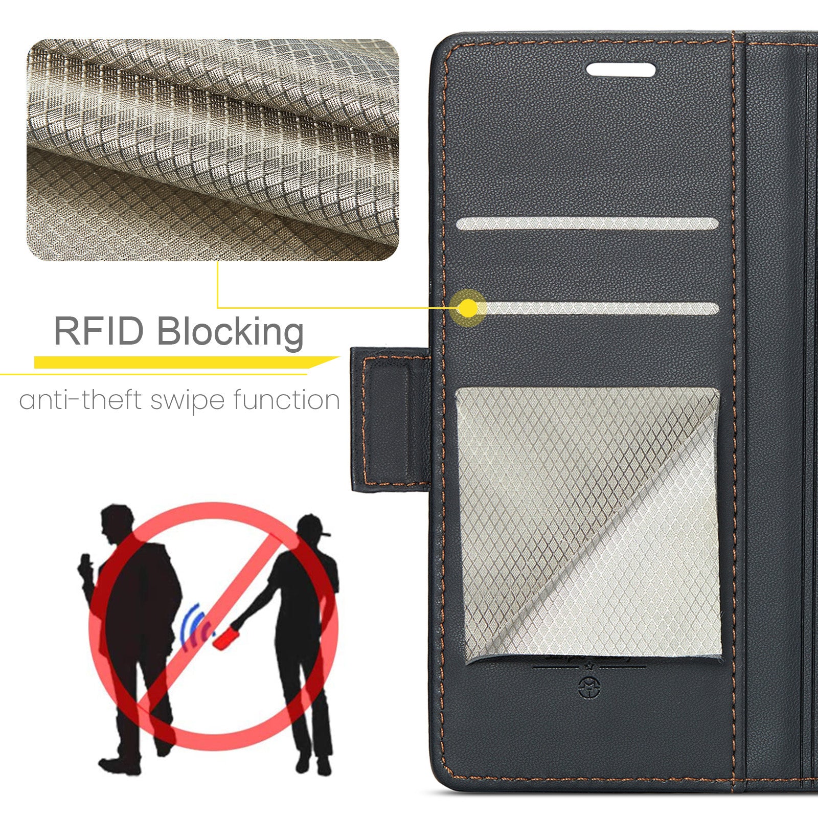 Samsung Galaxy S22 Plus CaseMe 023 Wallet Flip Cover, RFID Protection, Card Holder