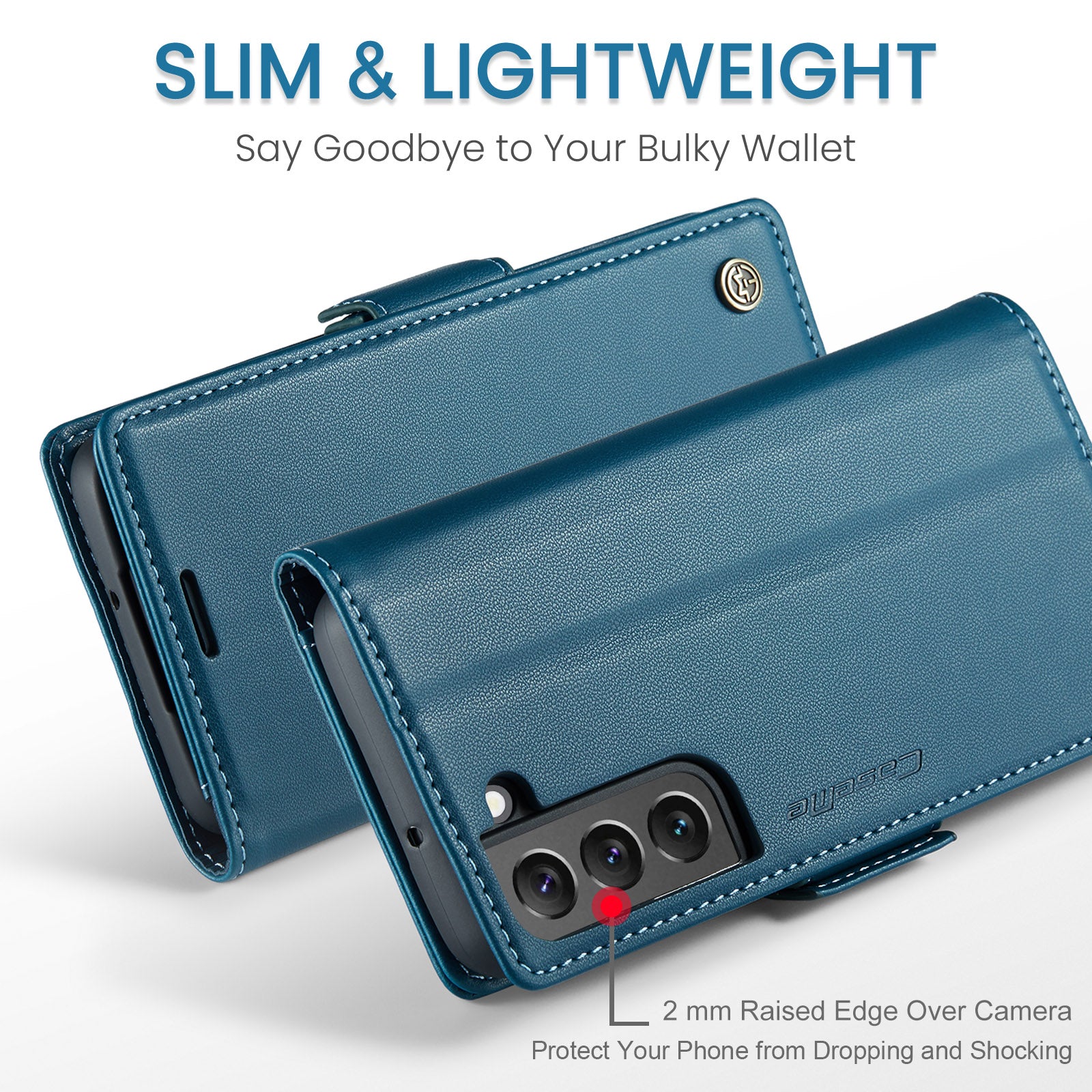 Samsung Galaxy S22 Plus CaseMe 023 Wallet Flip Cover, RFID Protection, Card Holder