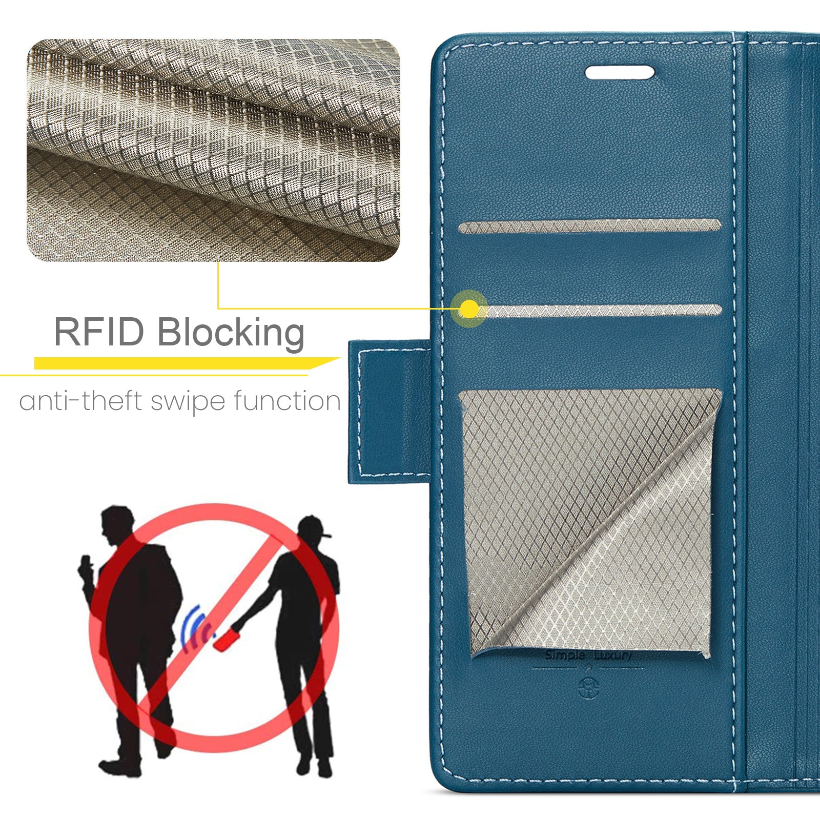 Samsung Galaxy S22 Plus CaseMe 023 Wallet Flip Cover, RFID Protection, Card Holder