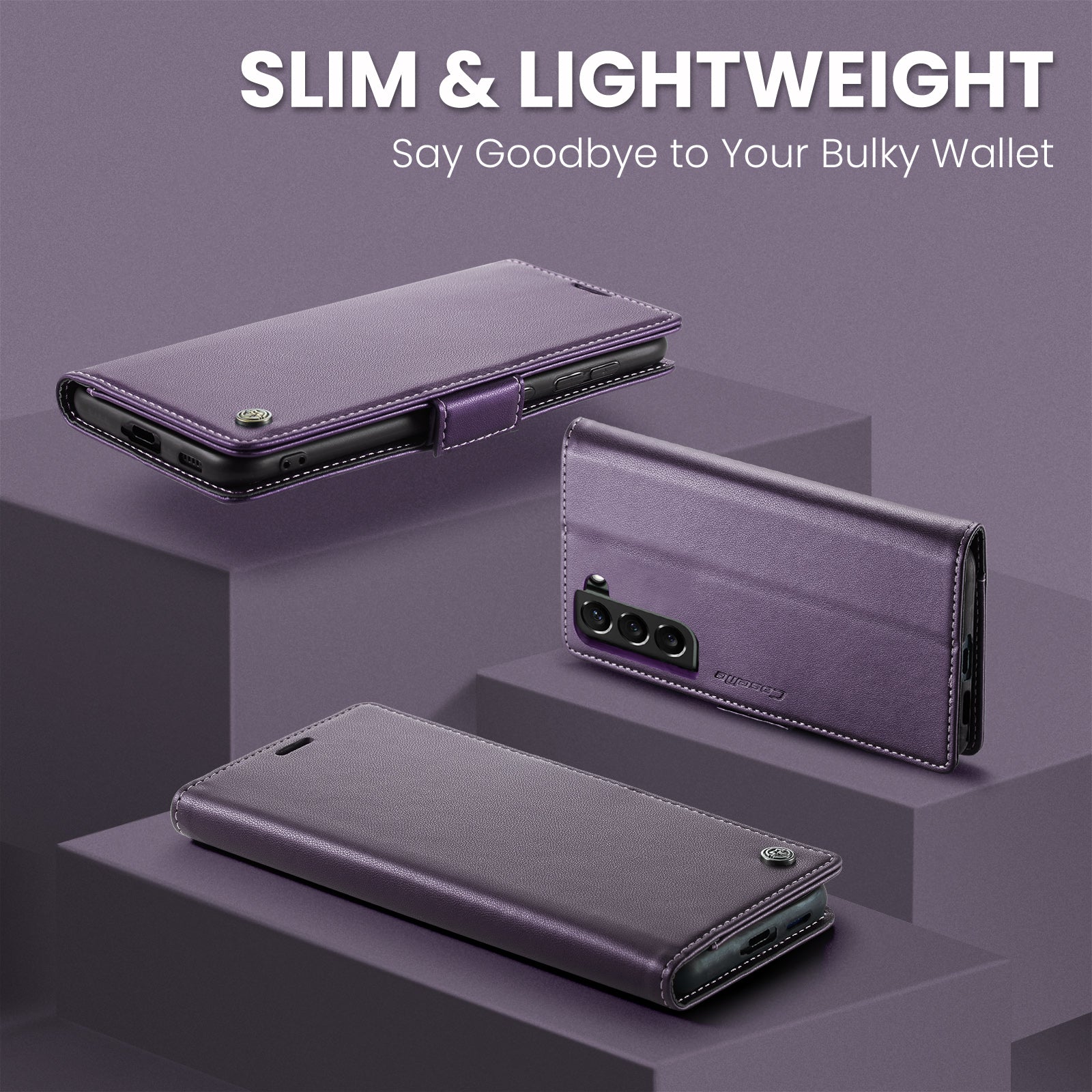 Samsung Galaxy S22 Plus CaseMe 023 Wallet Flip Cover, RFID Protection, Card Holder