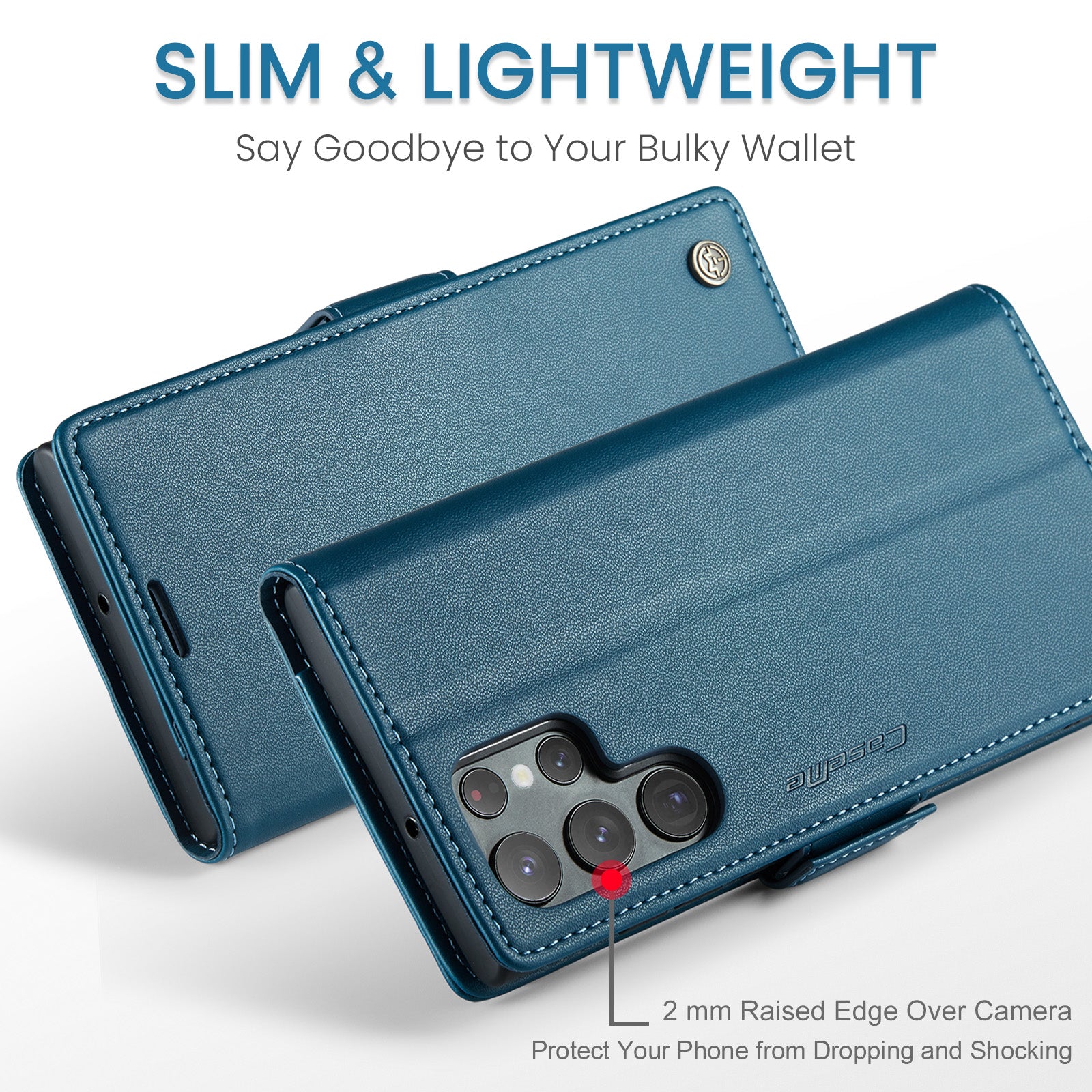 Samsung Galaxy S22 Ultra CaseMe 023 Wallet Flip Cover, RFID Protection, Card Holder