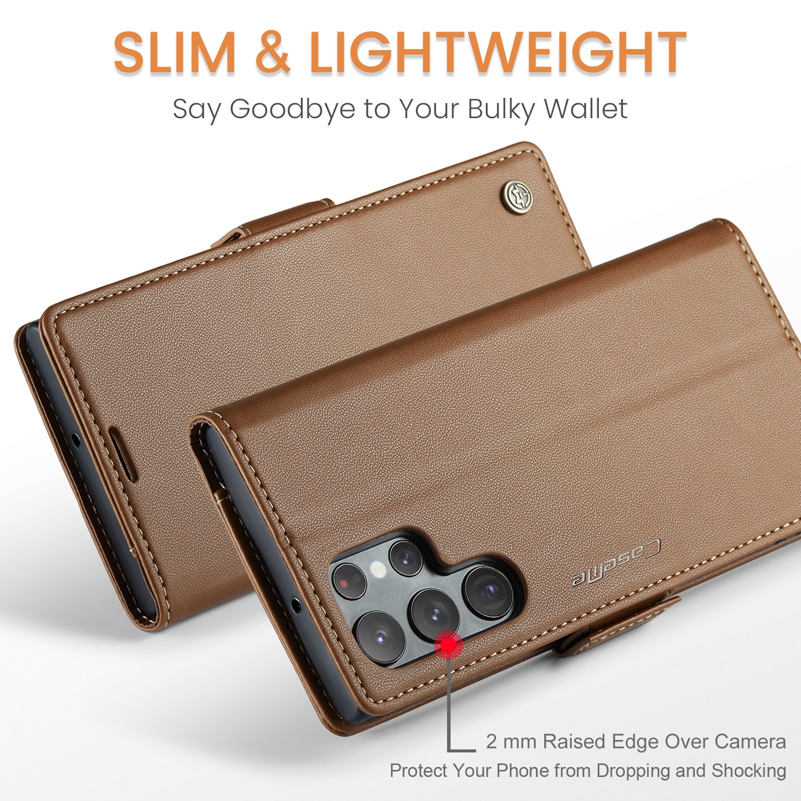 Samsung Galaxy S22 Ultra CaseMe 023 Wallet Flip Cover, RFID Protection, Card Holder