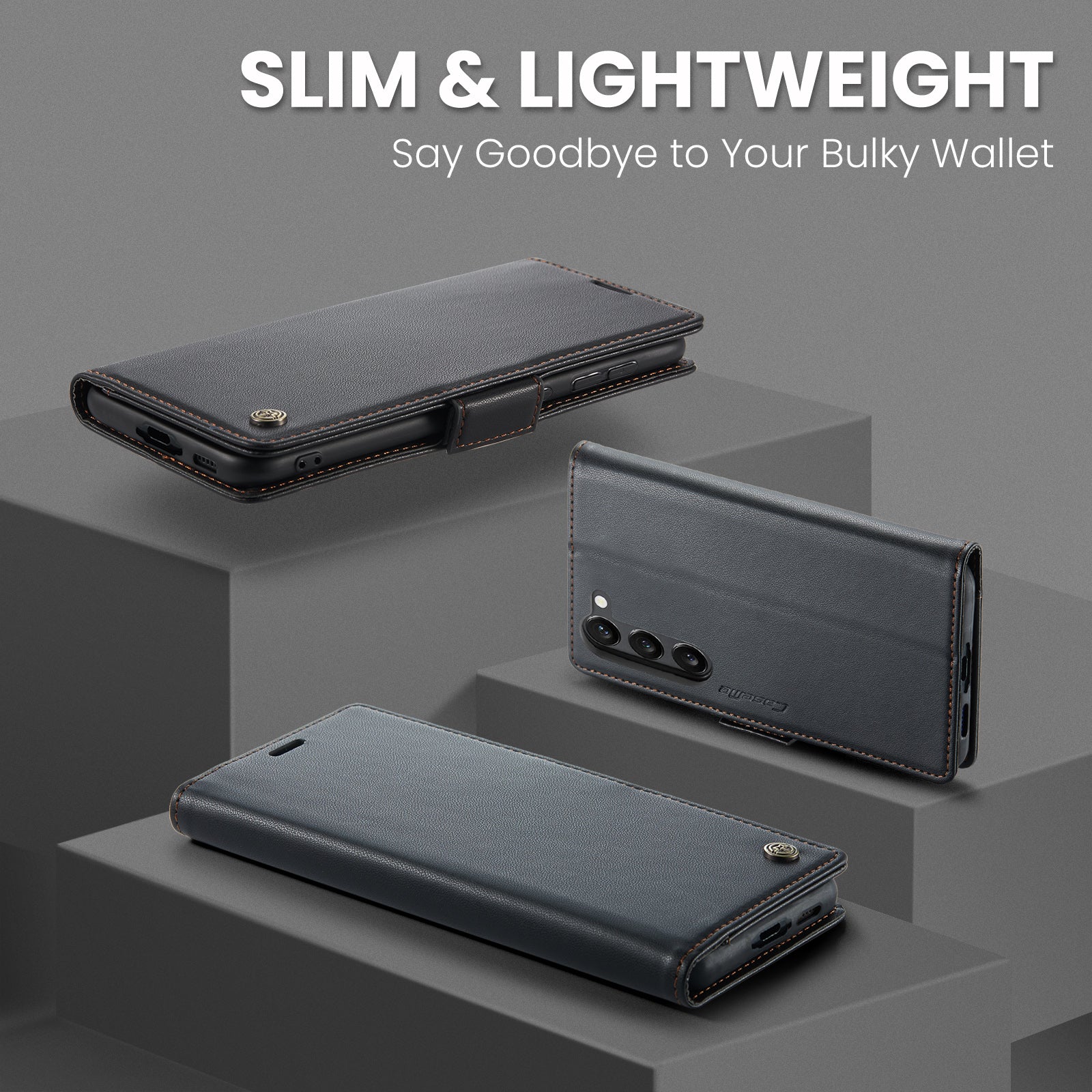 Samsung Galaxy S23 CaseMe 023 Wallet Flip Cover, RFID Protection, Card Holder