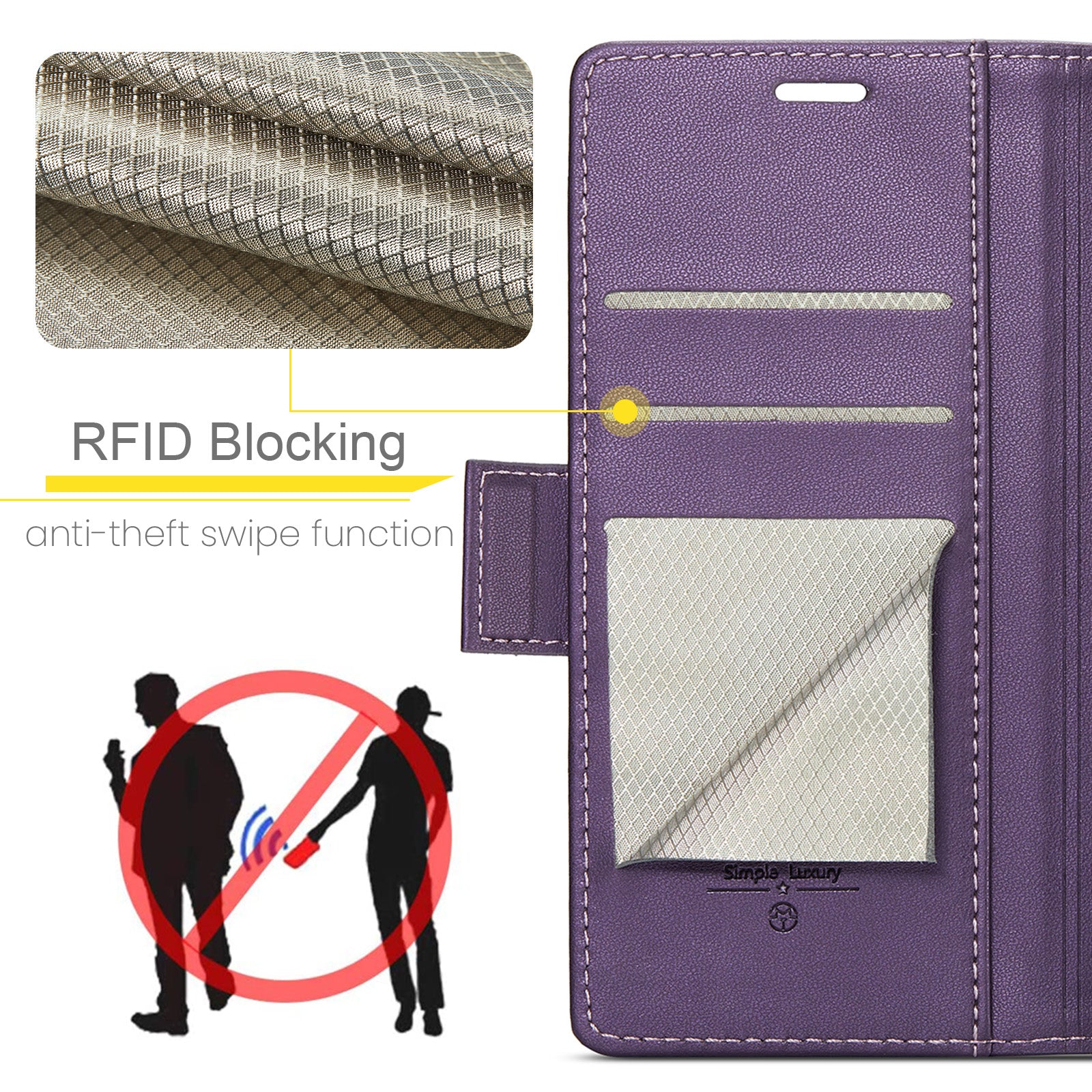 Samsung Galaxy S23 CaseMe 023 Wallet Flip Cover, RFID Protection, Card Holder