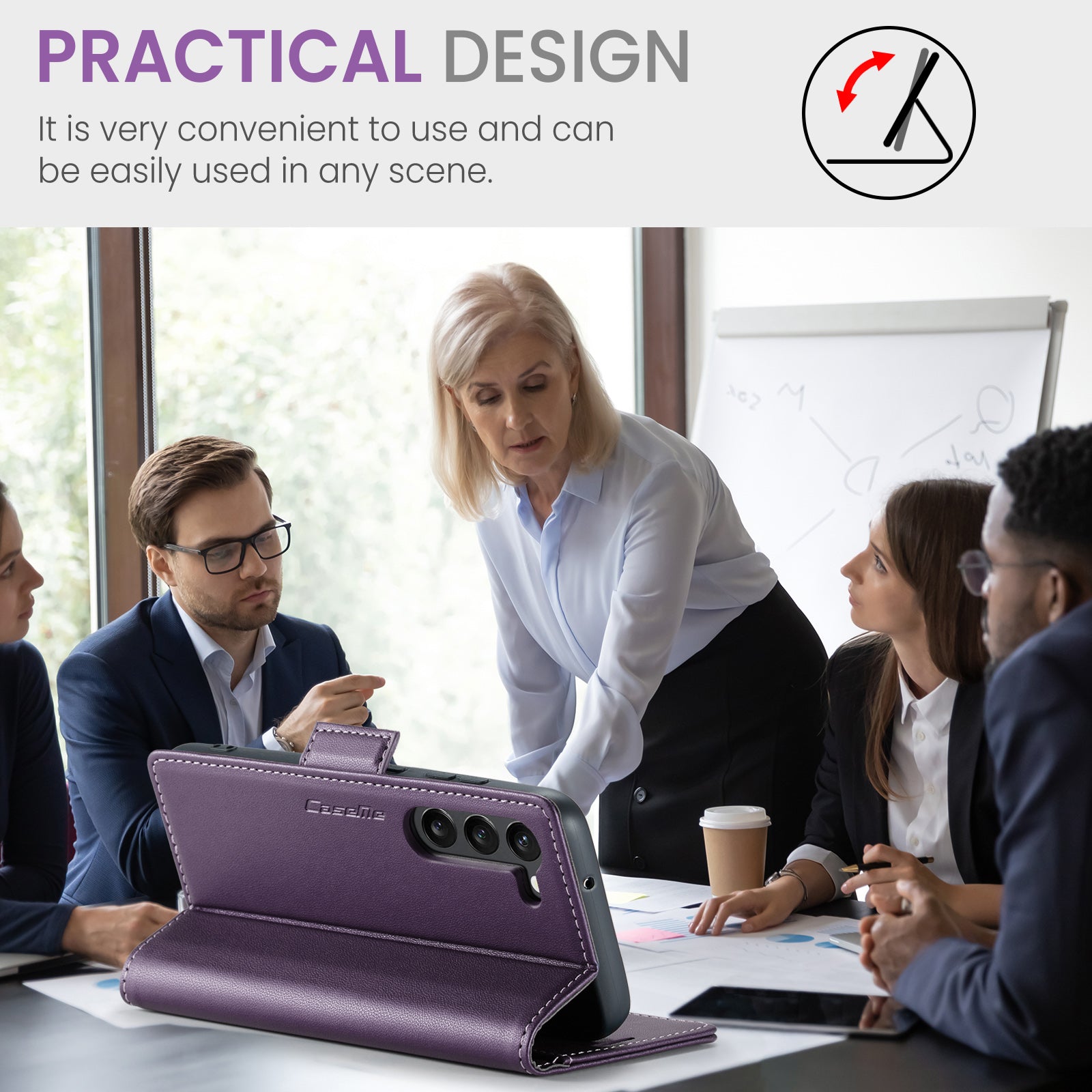 Samsung Galaxy S23 Plus CaseMe 023 Wallet Flip Cover, RFID Protection, Card Holder