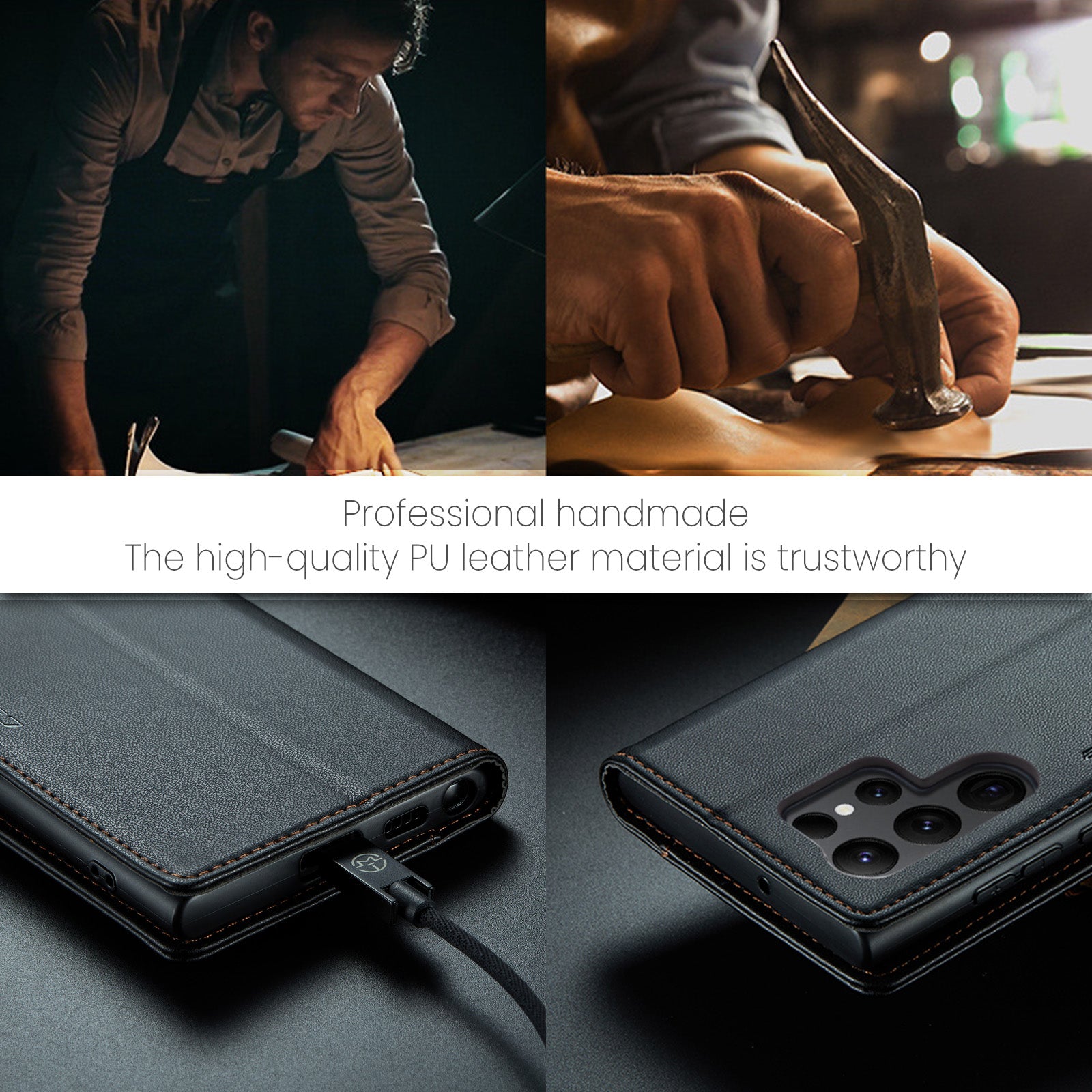 Samsung Galaxy S23 Ultra CaseMe 023 Wallet Flip Cover, RFID Protection, Card Holder