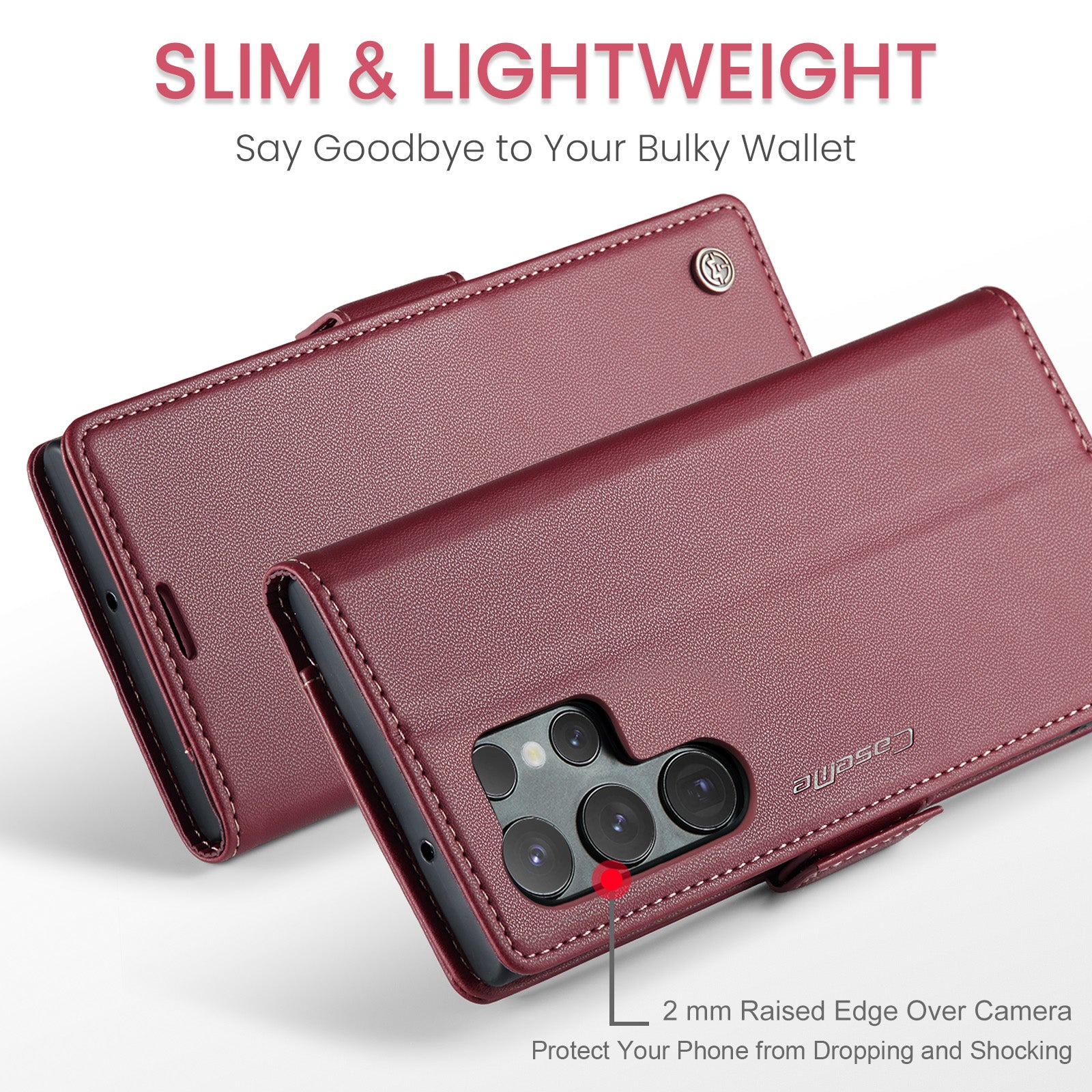 Samsung Galaxy S23 Ultra CaseMe 023 Wallet Flip Cover, RFID Protection, Card Holder