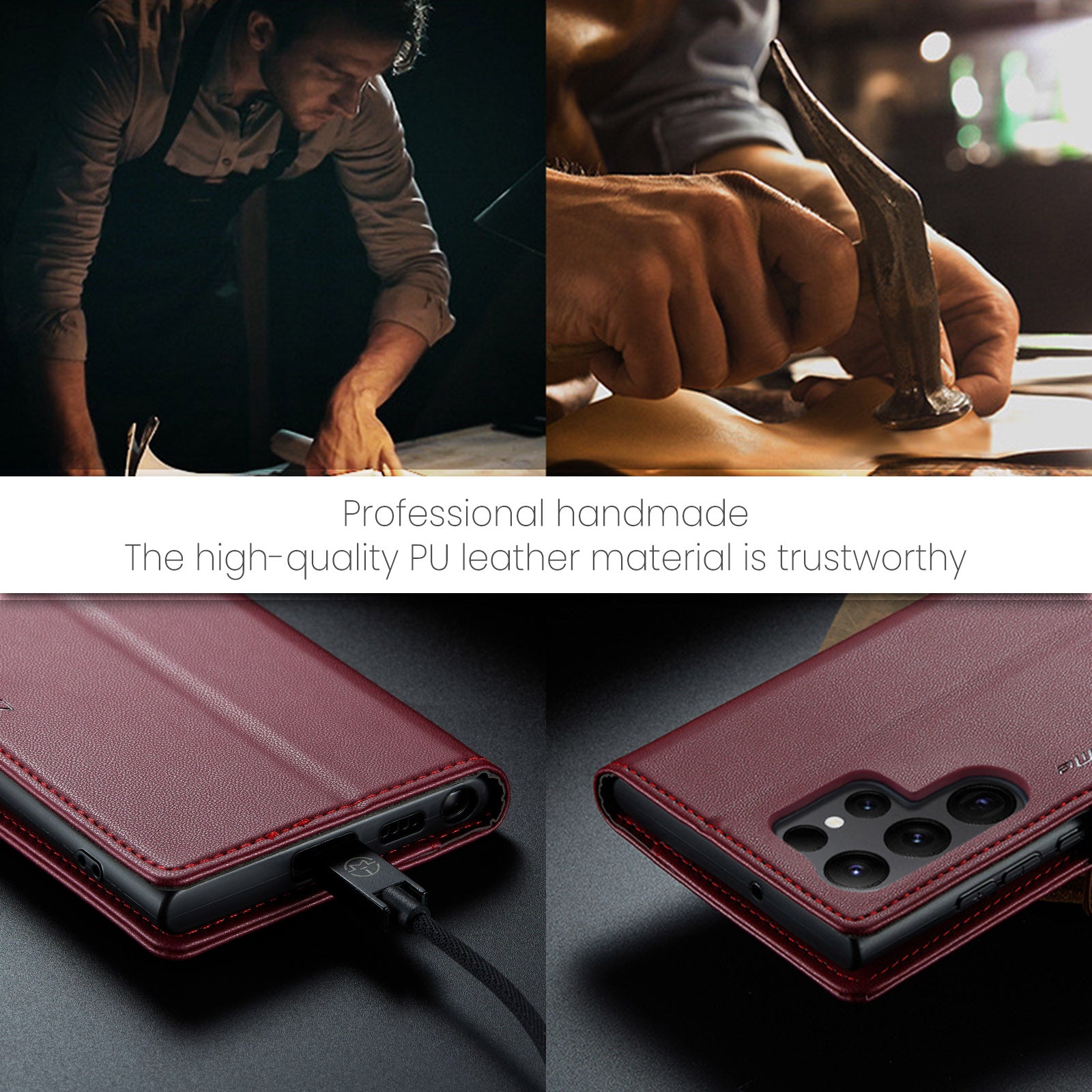 Samsung Galaxy S23 Ultra CaseMe 023 Wallet Flip Cover, RFID Protection, Card Holder