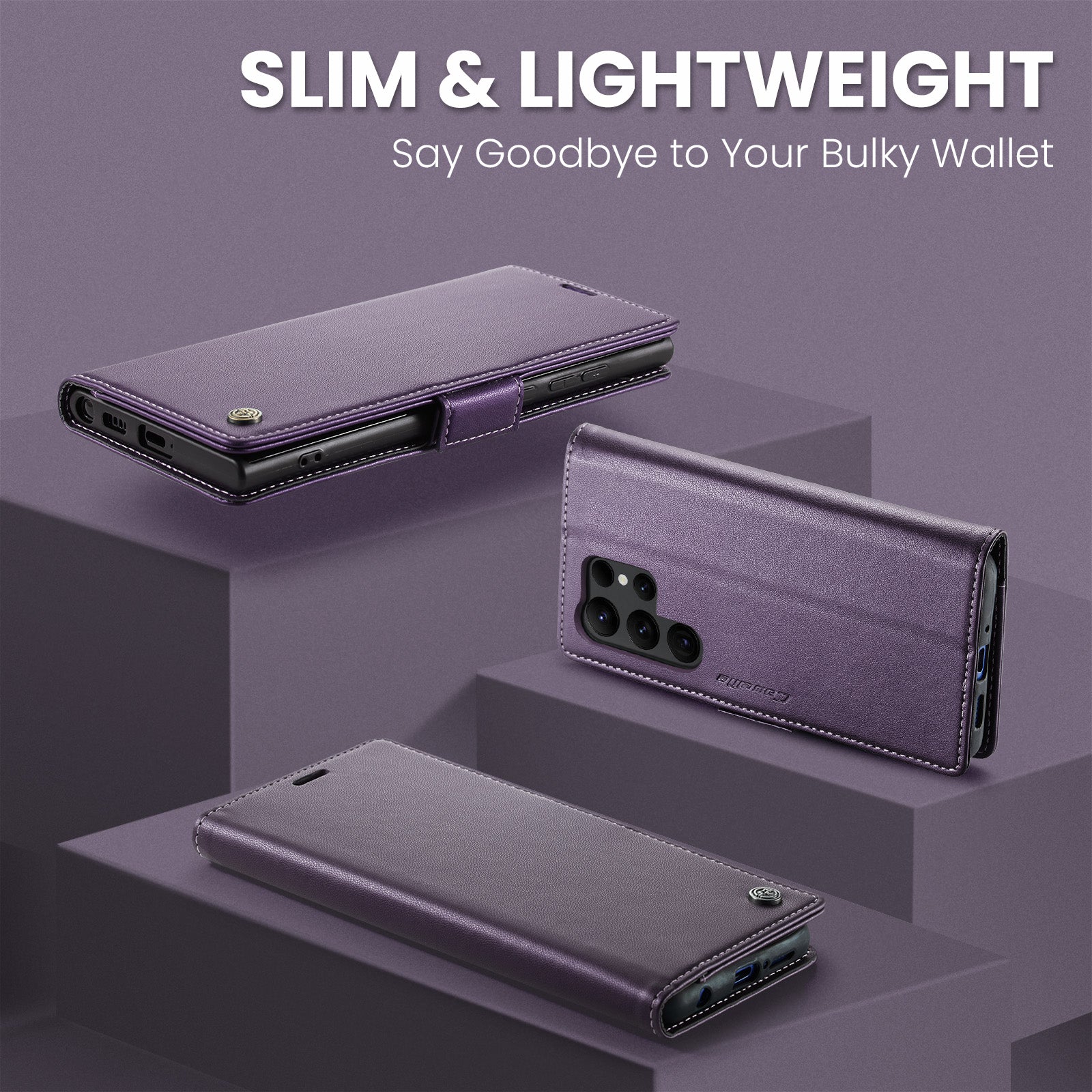 Samsung Galaxy S23 Ultra CaseMe 023 Wallet Flip Cover, RFID Protection, Card Holder