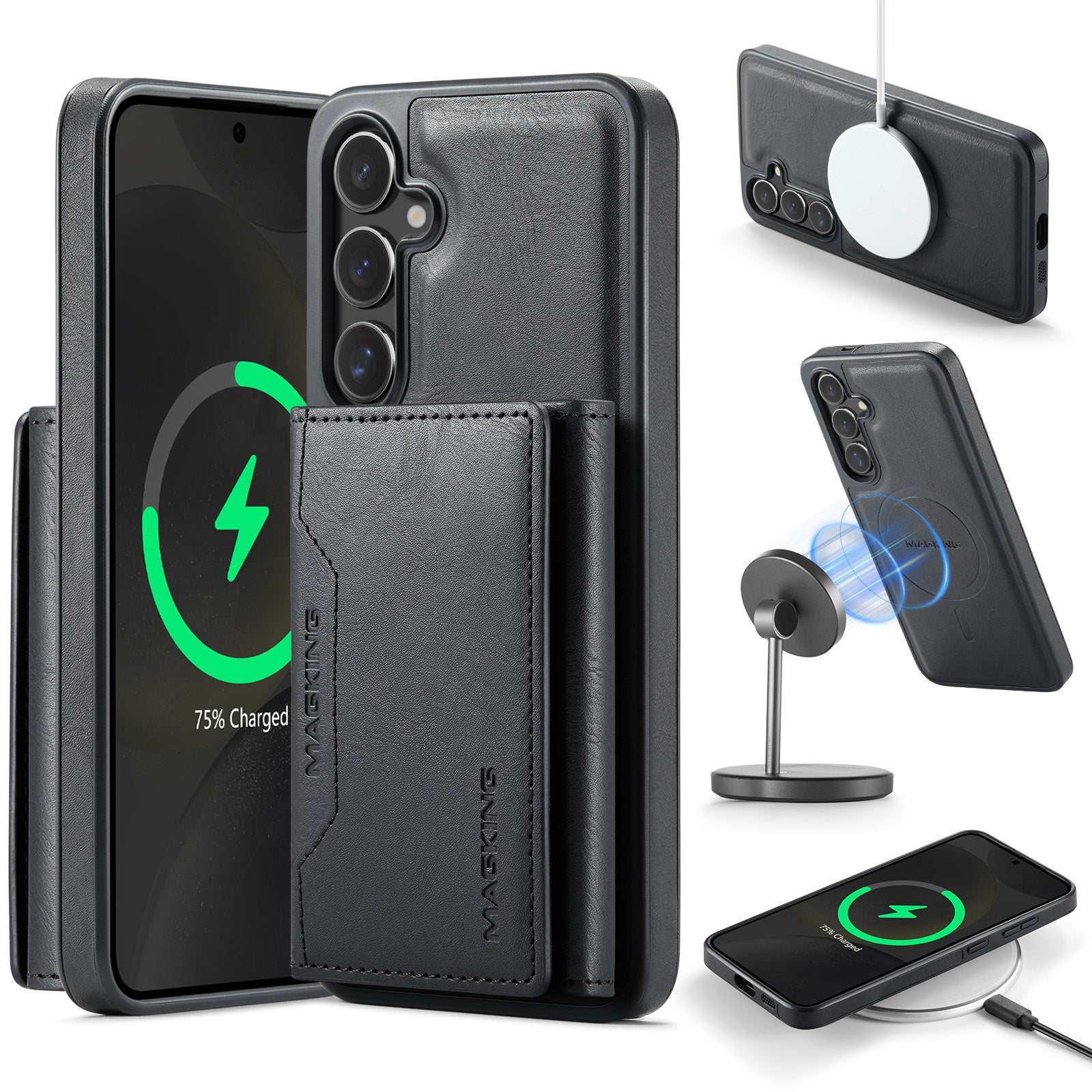 Samsung Galaxy S25 Case DG.Ming MagSafe Wallet Case (Black)