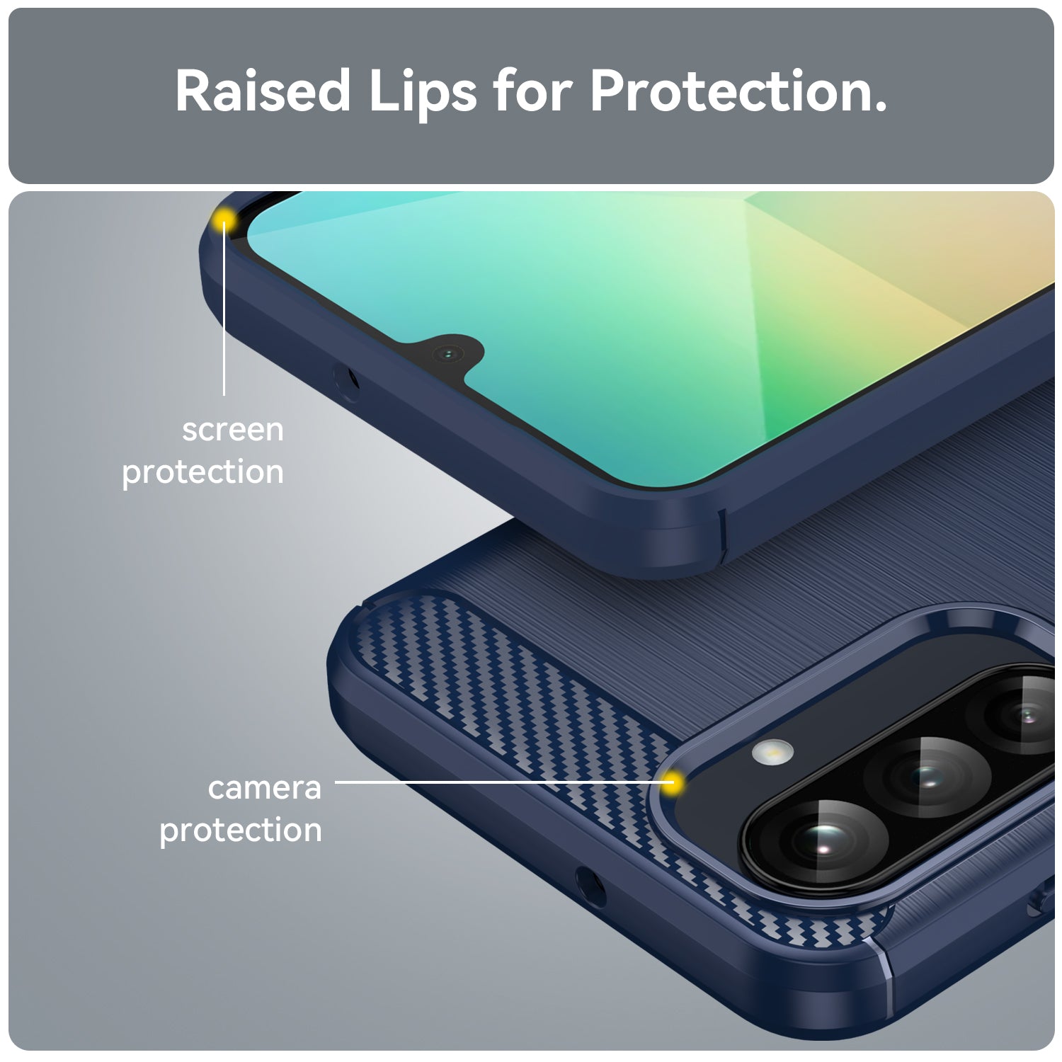 Samsung A26 5G Carbon Fibre TPU Case Slim Shockproof Cover Navy