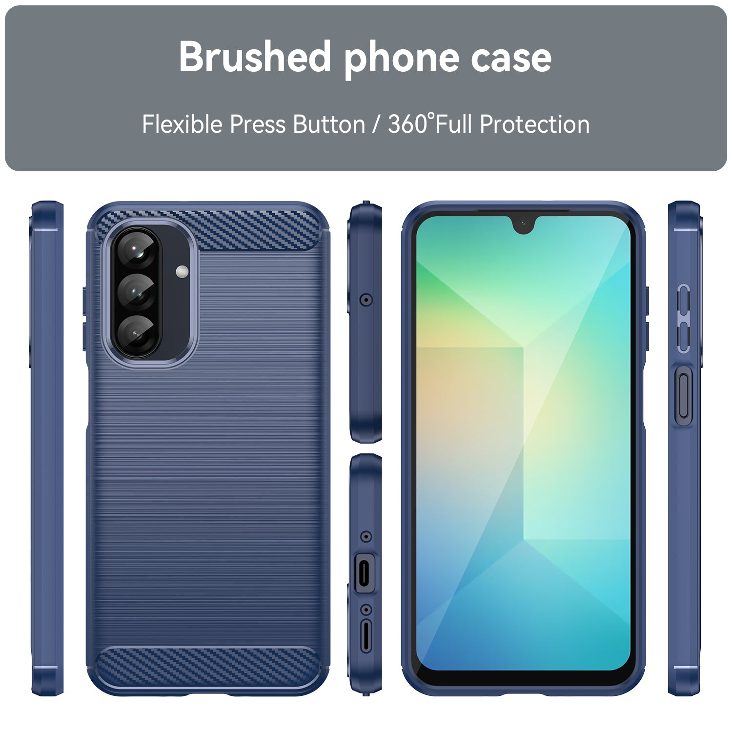 Samsung A26 5G Carbon Fibre TPU Case Slim Shockproof Cover Navy