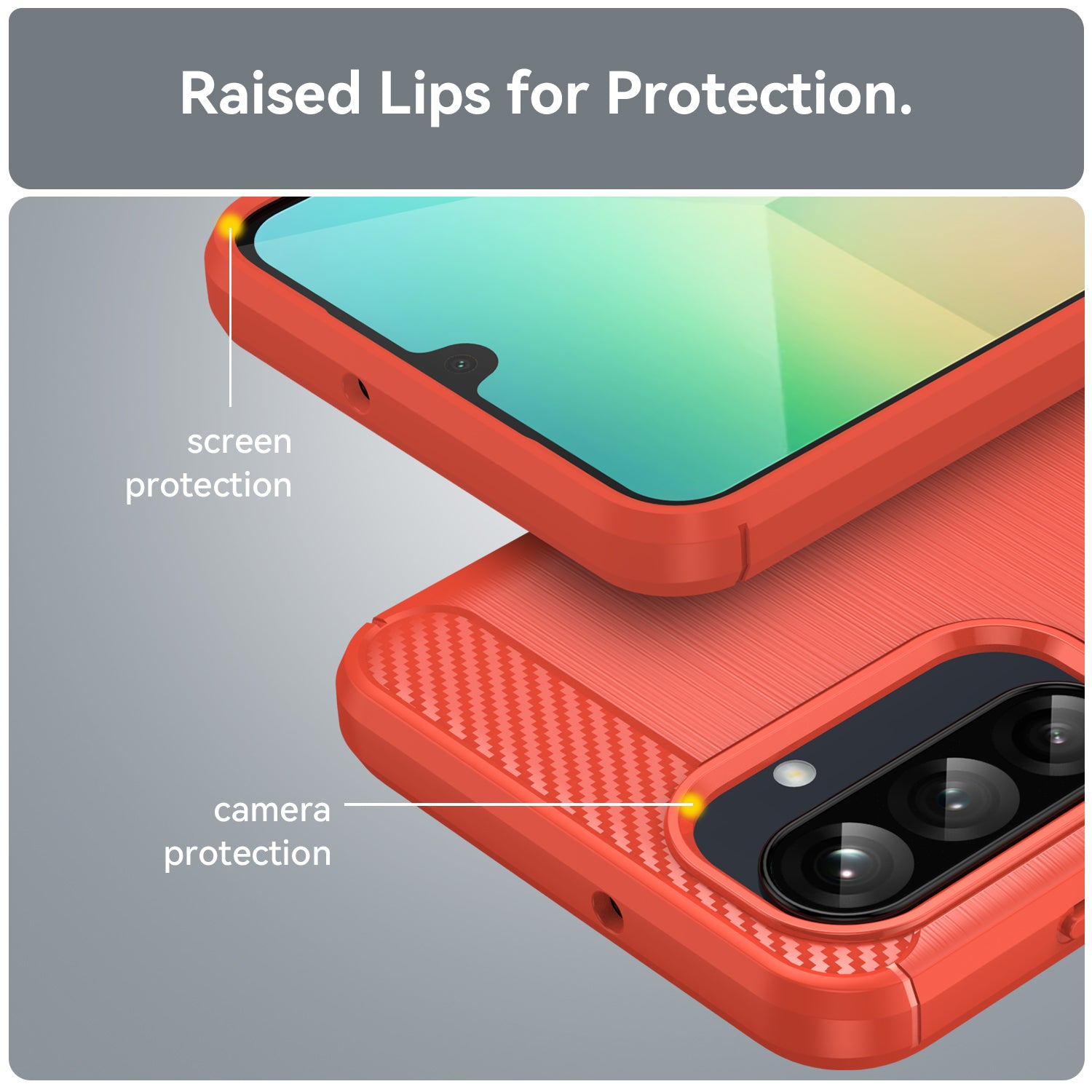 Samsung A26 5G Carbon Fibre TPU Case Slim Shockproof Cover Red