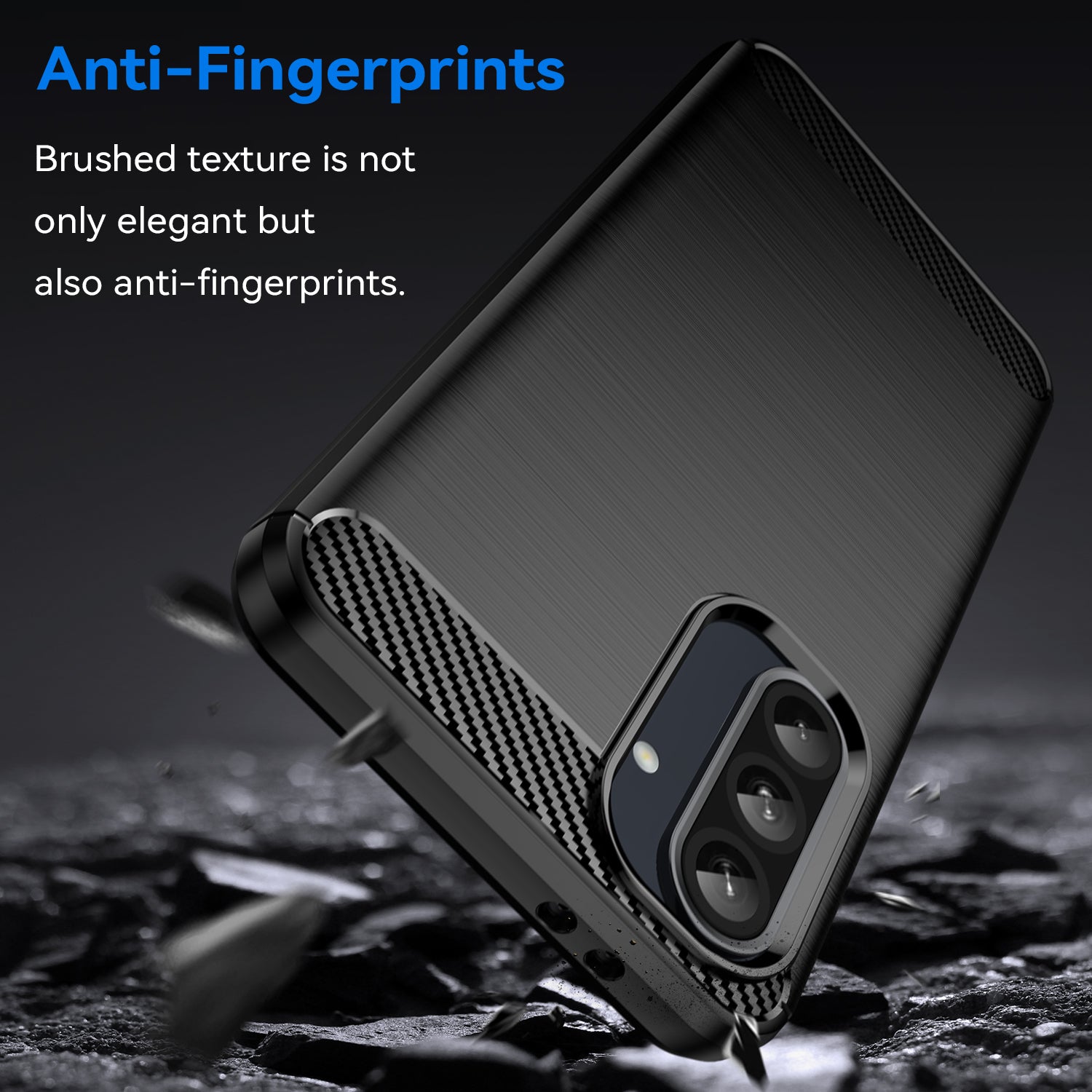 Samsung A56 5G Carbon Fibre TPU Case Slim Shockproof Cover Black