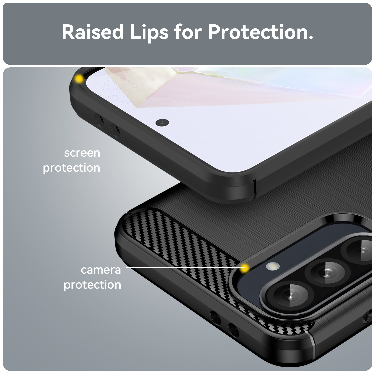 Samsung A56 5G Carbon Fibre TPU Case Slim Shockproof Cover Black