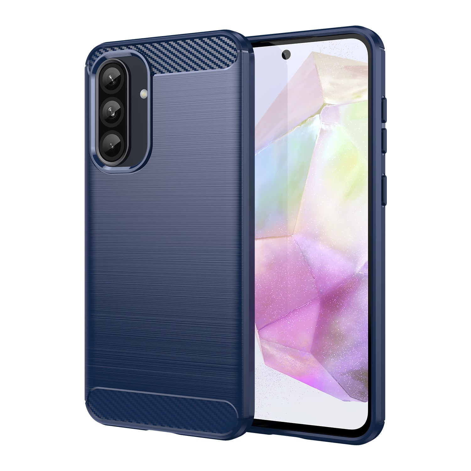 Samsung A56 / A37 Carbon Fibre TPU Case Slim Shockproof Cover Navy