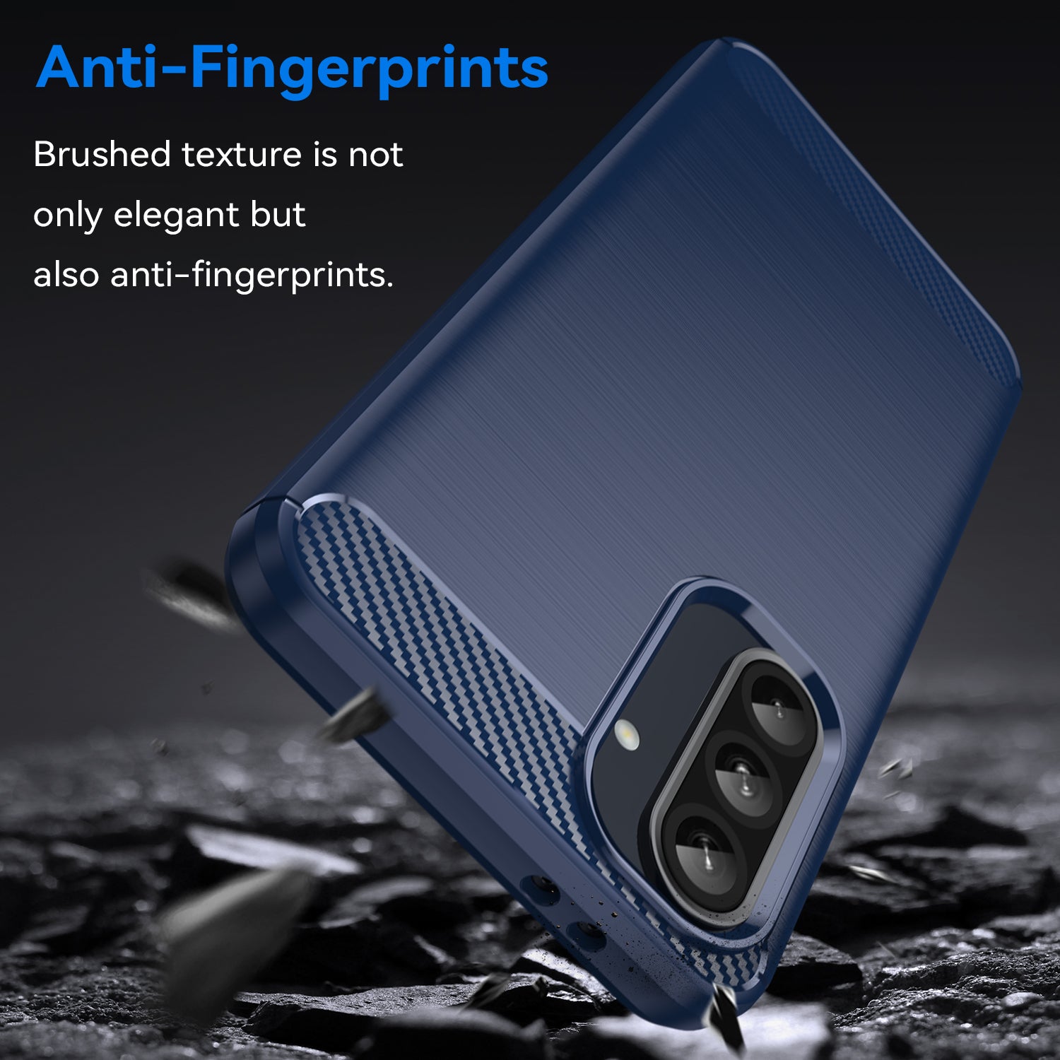 Samsung A56 5G Carbon Fibre TPU Case Slim Shockproof Cover Navy