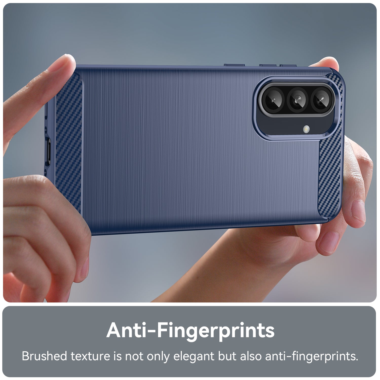 Samsung A56 5G Carbon Fibre TPU Case Slim Shockproof Cover Navy
