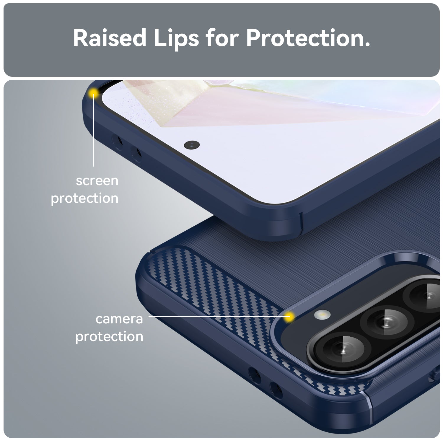 Samsung A56 5G Carbon Fibre TPU Case Slim Shockproof Cover Navy