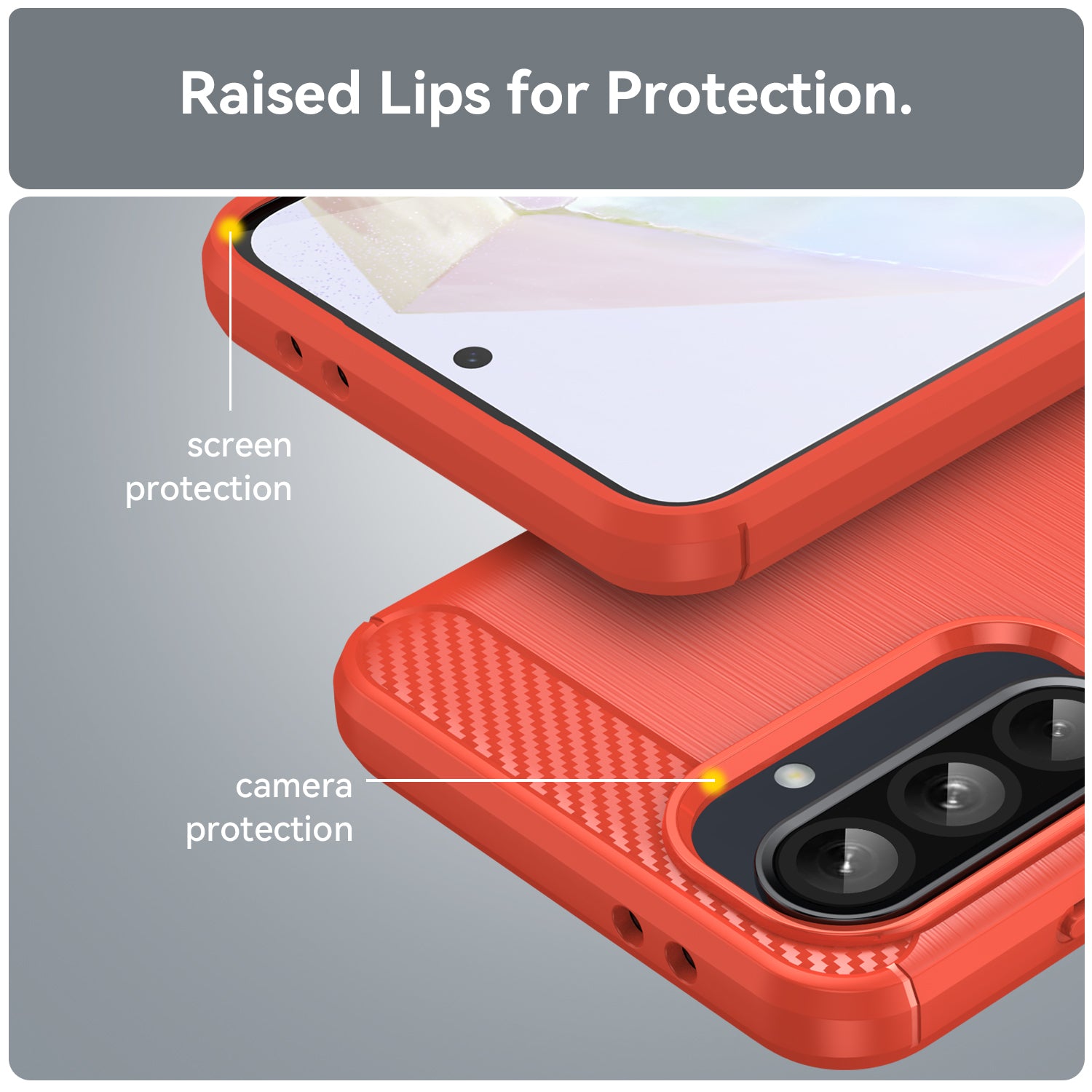 Samsung A56 5G Carbon Fibre TPU Case Slim Shockproof Cover Red