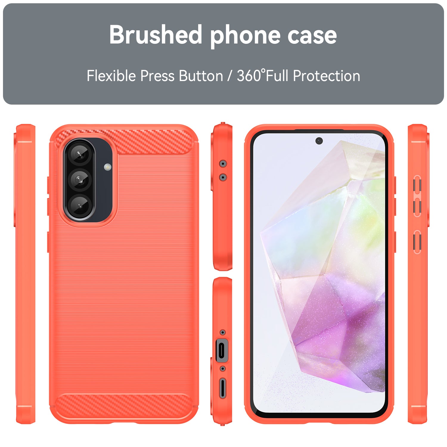 Samsung A56 5G Carbon Fibre TPU Case Slim Shockproof Cover Red