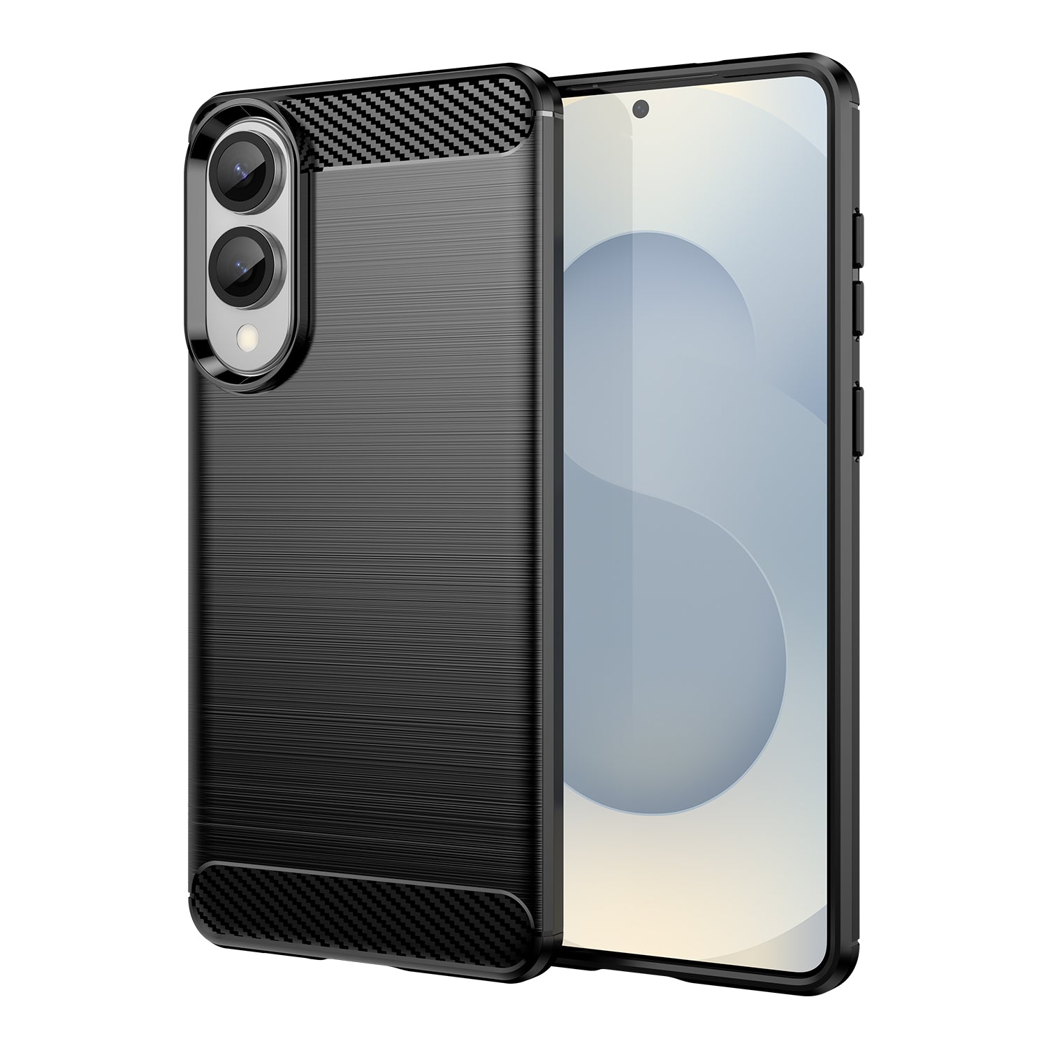 Samsung S25Edge Carbon Fibre TPU Case Slim Shockproof Cover Black