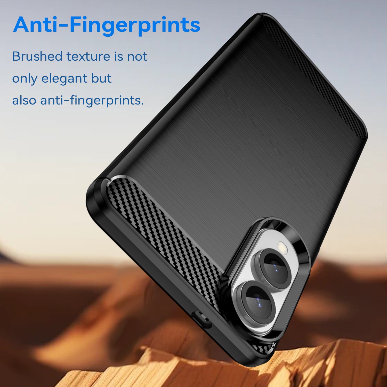 Samsung S25Edge Carbon Fibre TPU Case Slim Shockproof Cover Black