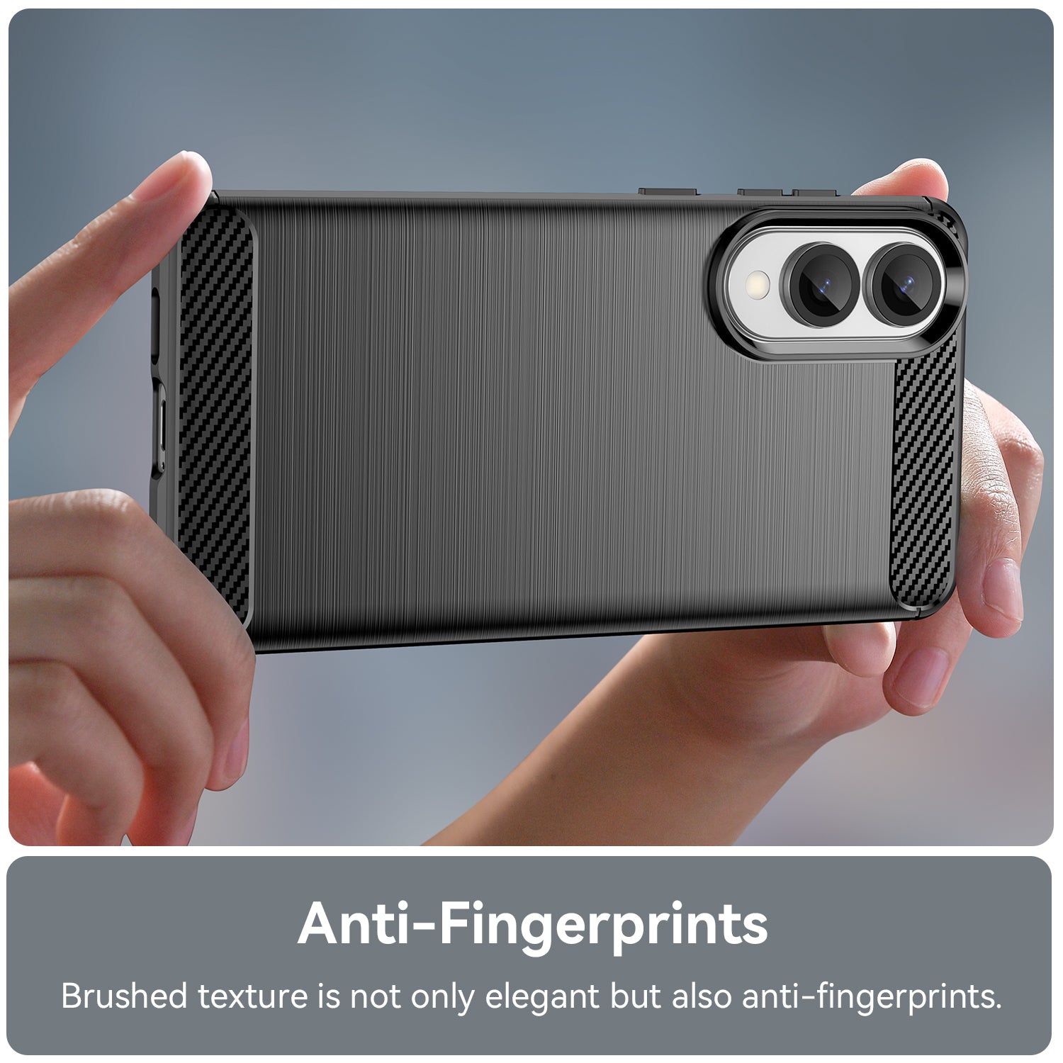 Samsung S25Edge Carbon Fibre TPU Case Slim Shockproof Cover Black