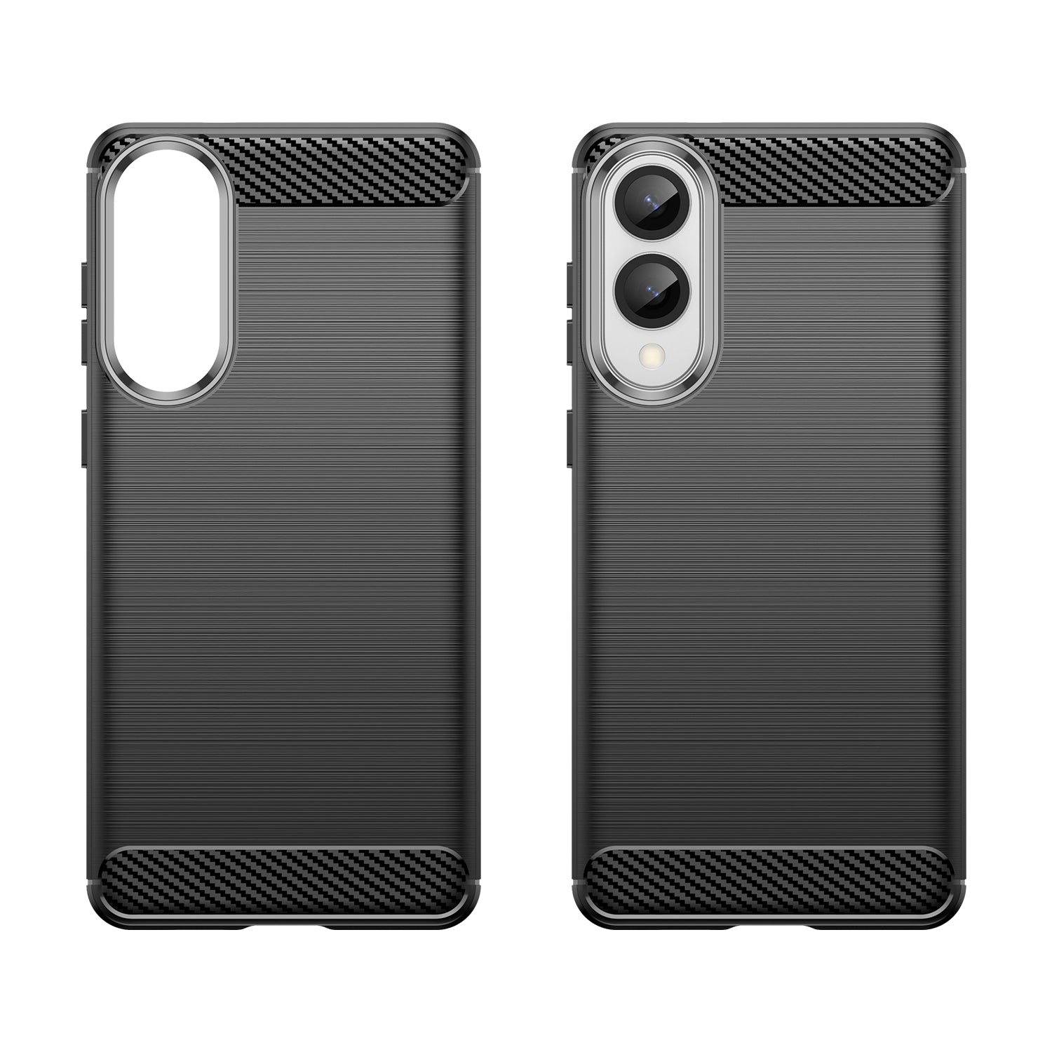 Samsung S25Edge Carbon Fibre TPU Case Slim Shockproof Cover Black