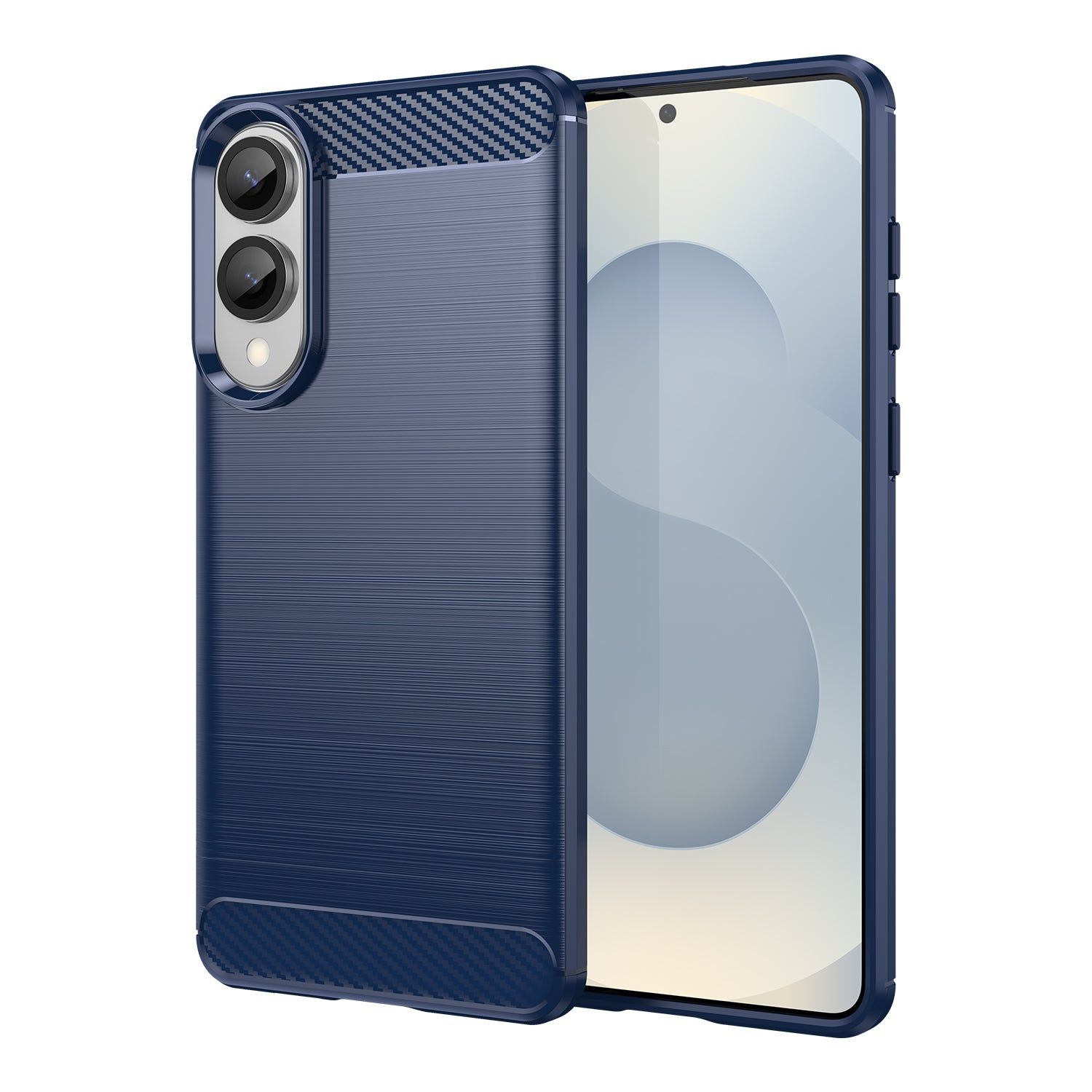 Samsung S25Edge Carbon Fibre TPU Case Slim Shockproof Cover Navy