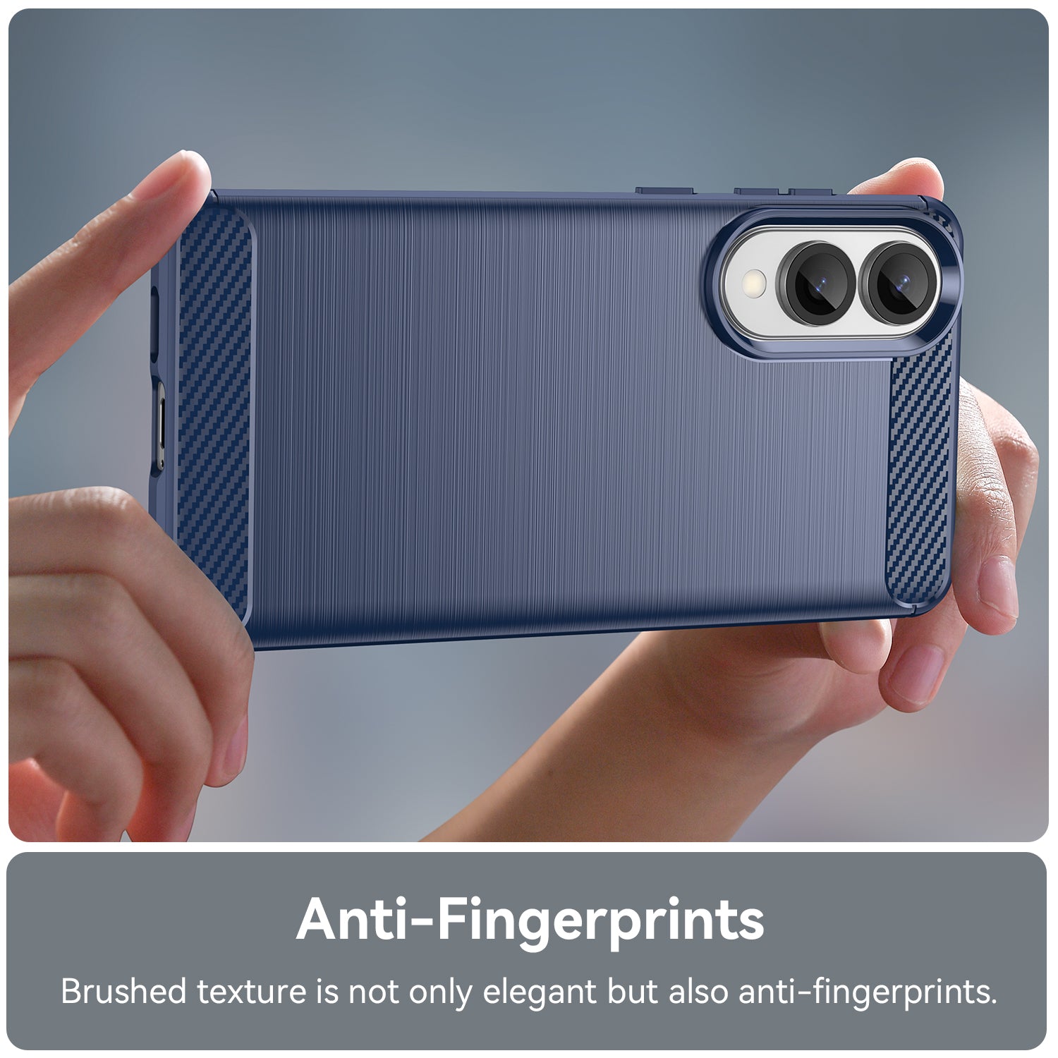 Samsung S25Edge Carbon Fibre TPU Case Slim Shockproof Cover Navy