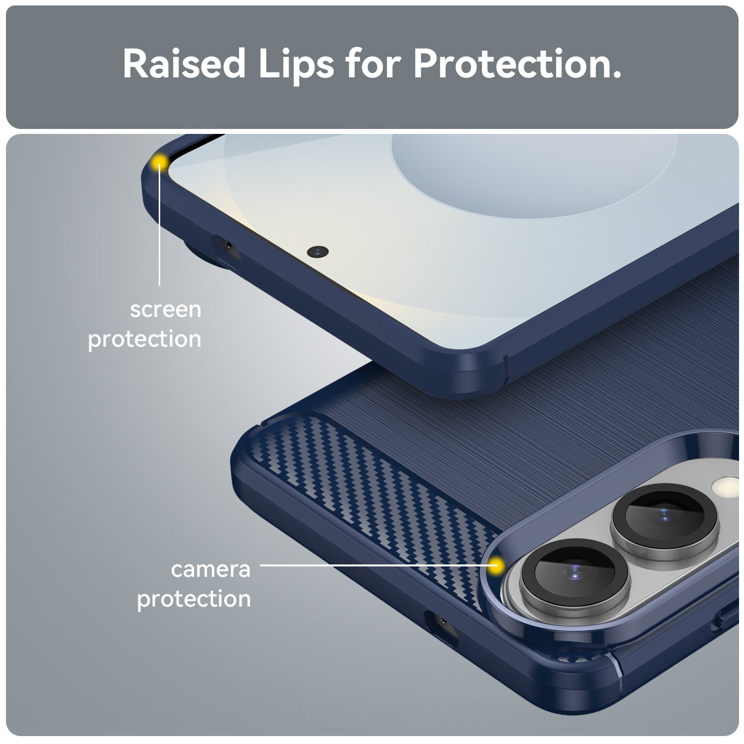 Samsung S25Edge Carbon Fibre TPU Case Slim Shockproof Cover Navy