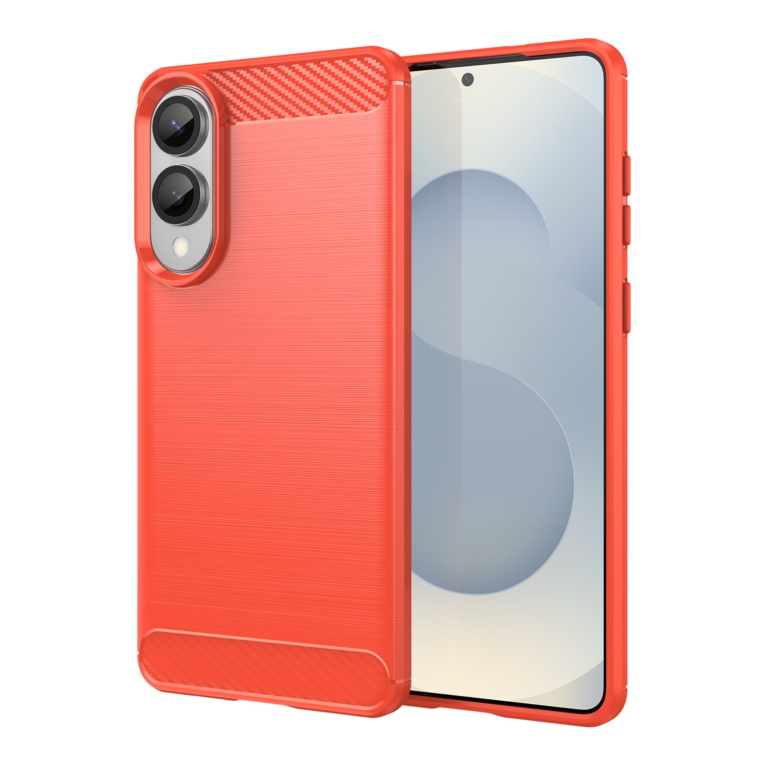 Samsung S25Edge Carbon Fibre TPU Case Slim Shockproof Cover Red