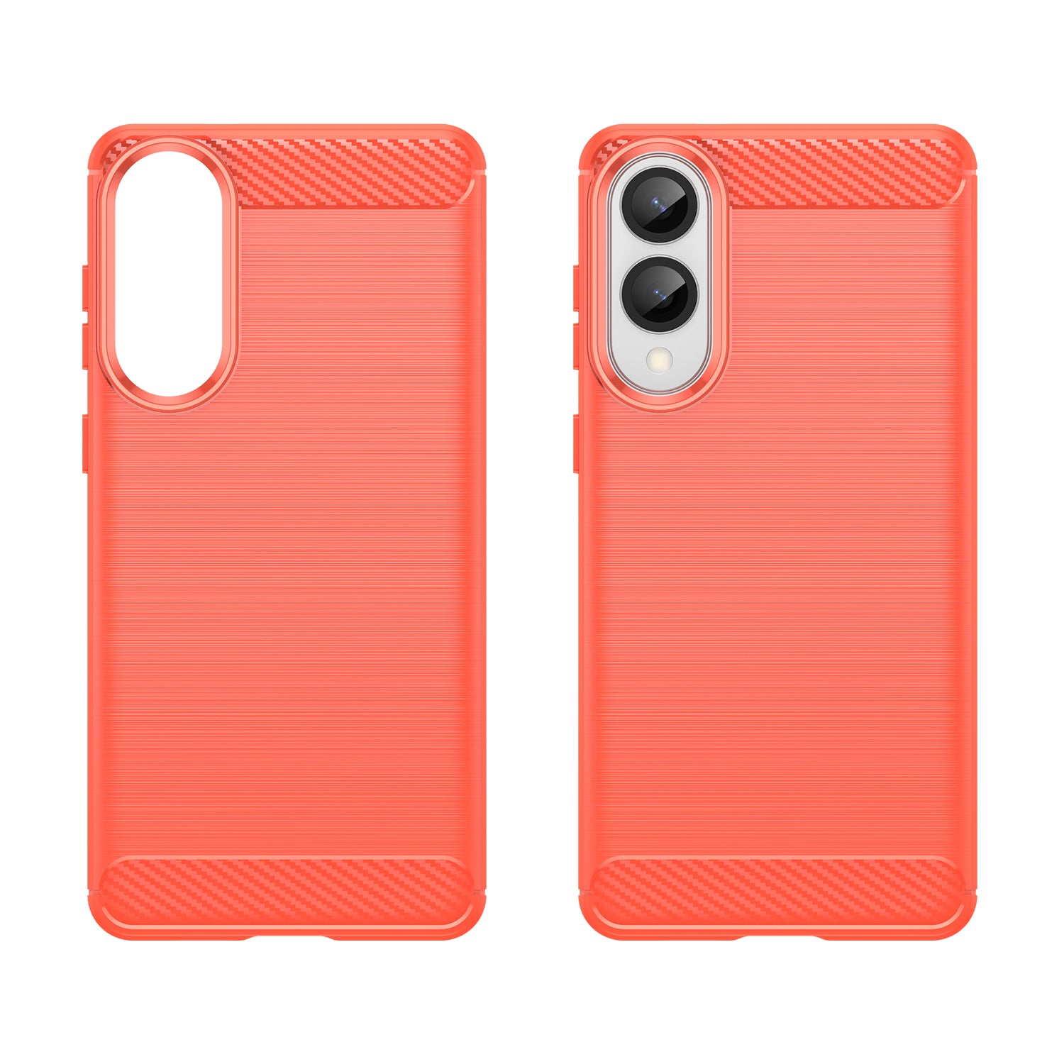 Samsung S25Edge Carbon Fibre TPU Case Slim Shockproof Cover Red