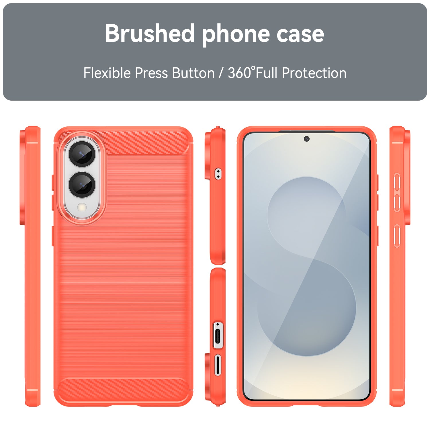 Samsung S25Edge Carbon Fibre TPU Case Slim Shockproof Cover Red