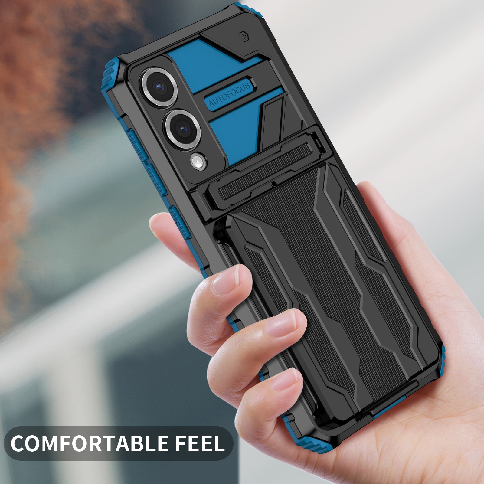 Samsung S25Edge Heavy Duty Kickstand Card Holder Case Shockproof Navy