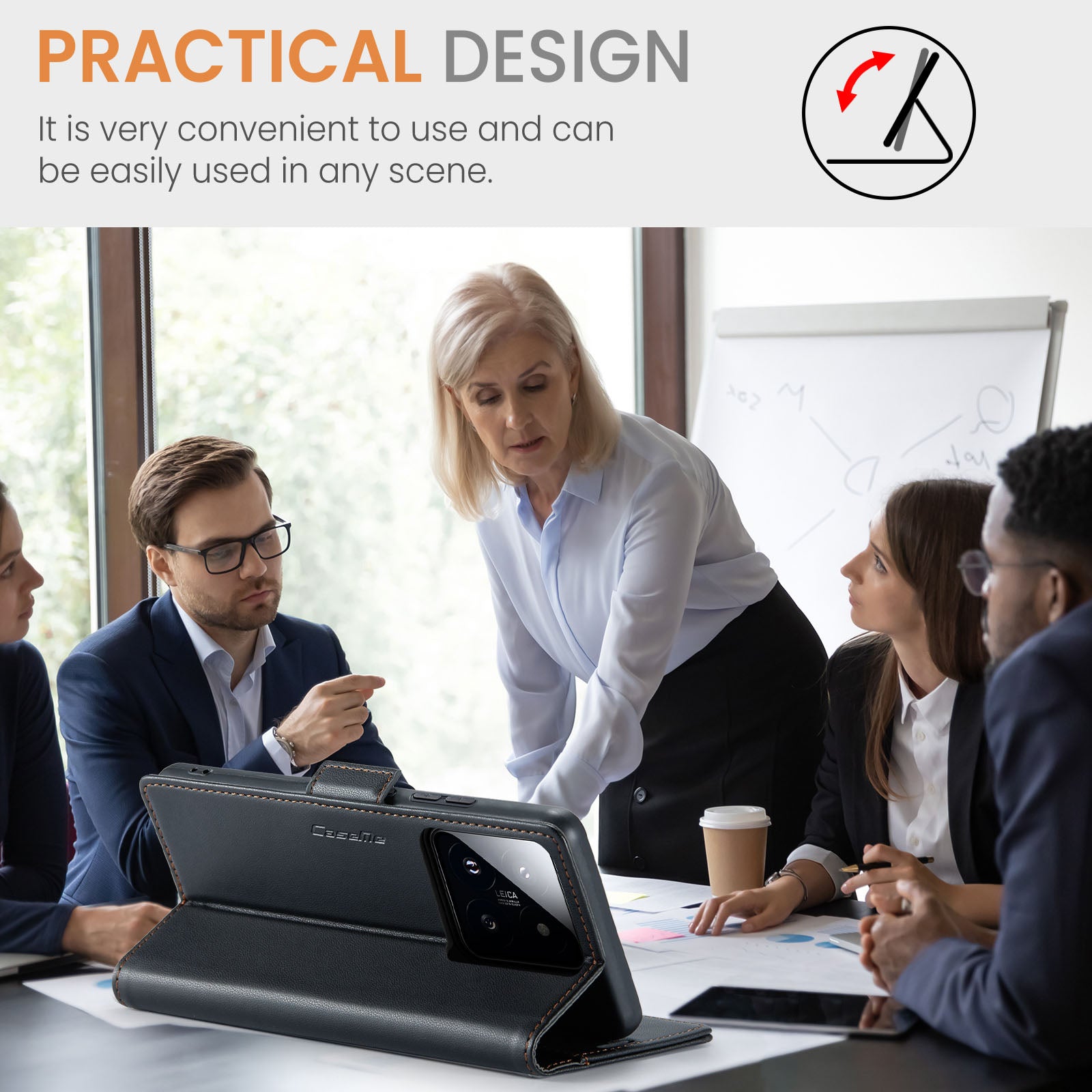 Xiaomi 14 CaseMe 023 Wallet Flip Cover, RFID Protection, Card Holder