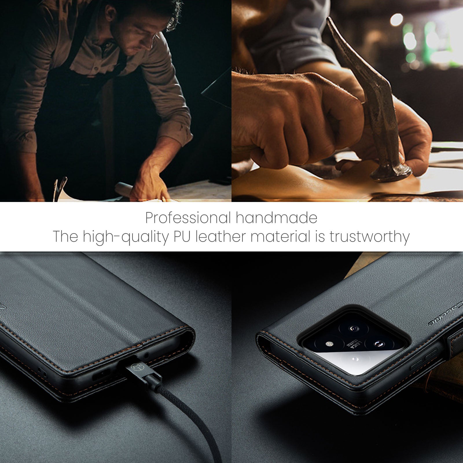 Xiaomi 14 CaseMe 023 Wallet Flip Cover, RFID Protection, Card Holder