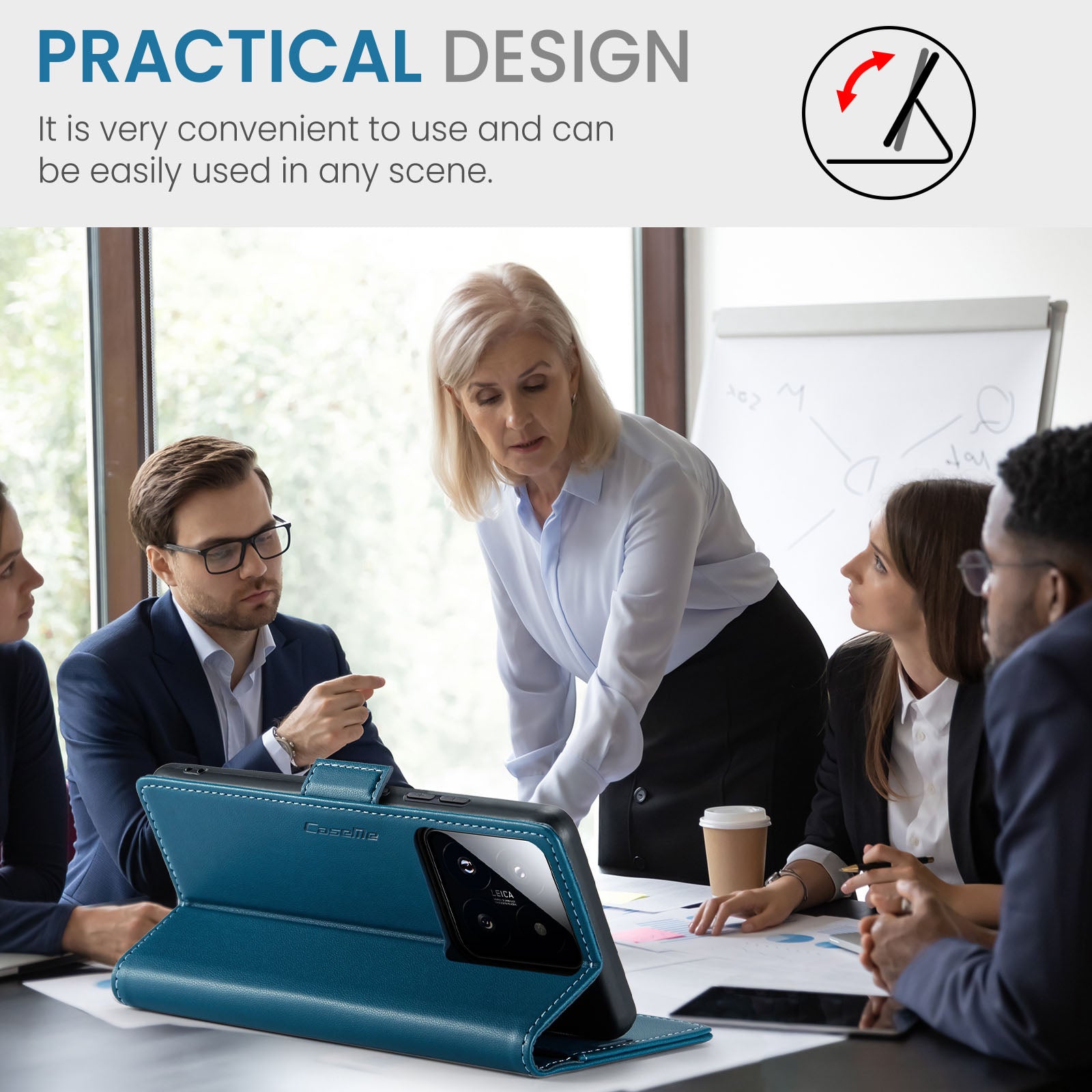 Xiaomi 14 CaseMe 023 Wallet Flip Cover, RFID Protection, Card Holder