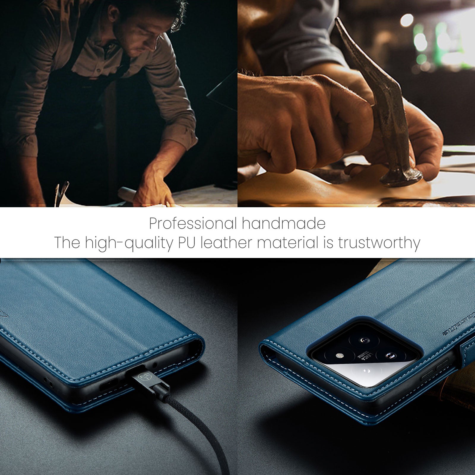 Xiaomi 14 CaseMe 023 Wallet Flip Cover, RFID Protection, Card Holder