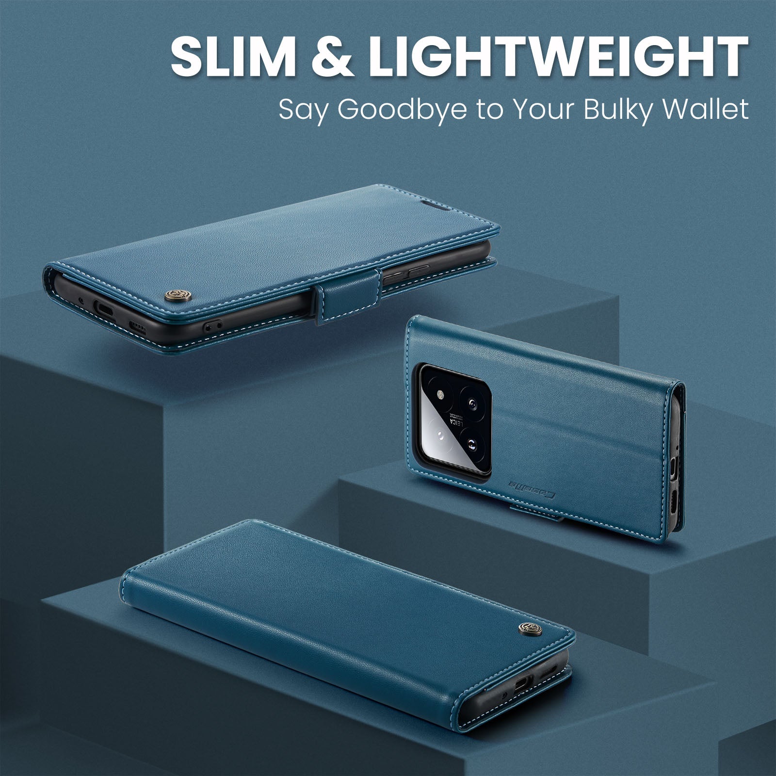 Xiaomi 14 CaseMe 023 Wallet Flip Cover, RFID Protection, Card Holder