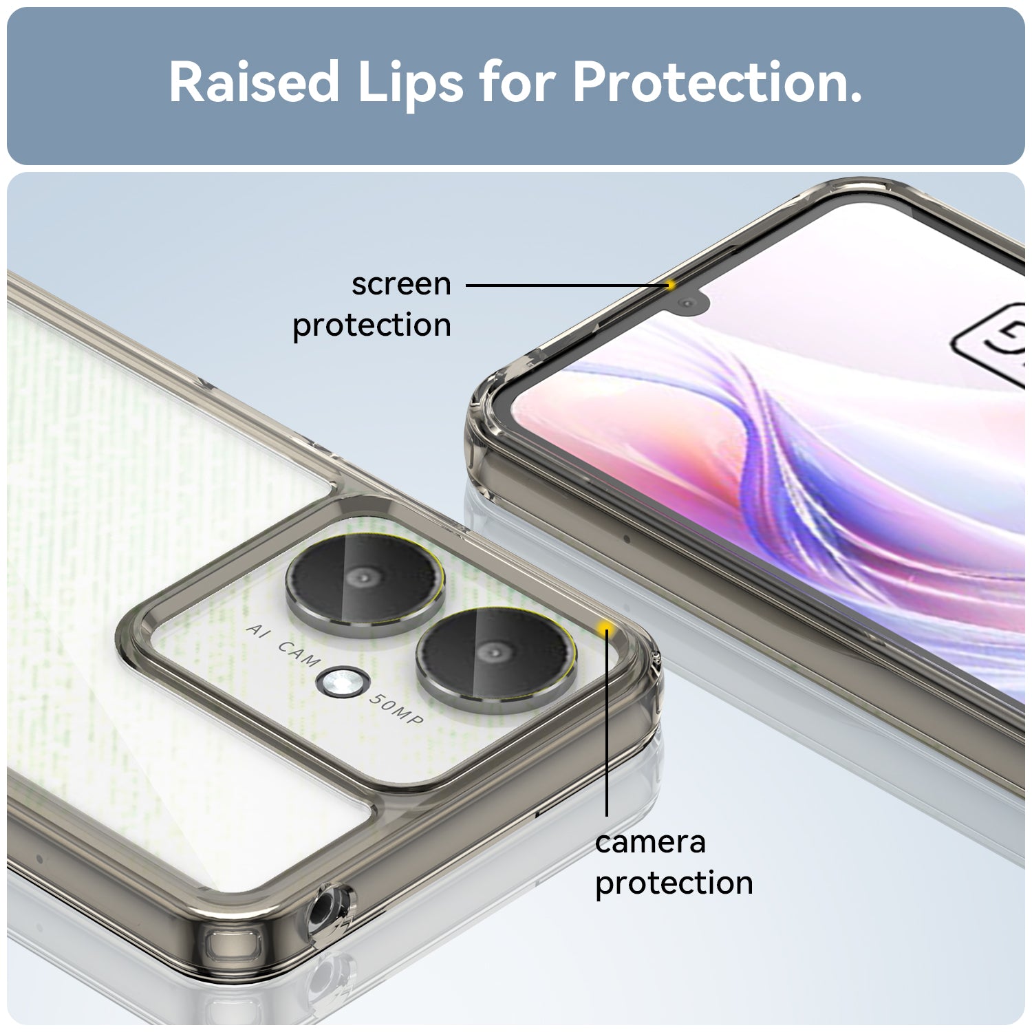 Xiaomi Redmi 13C 4G Soft TPU Bumper Case (Clear Grey)