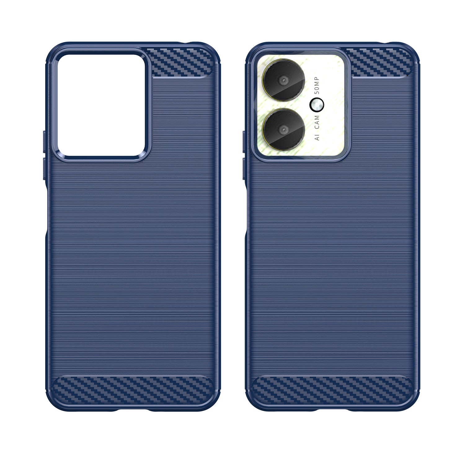 Xiaomi Poco C65 Carbon Fibre TPU Case Slim Shockproof Cover Navy