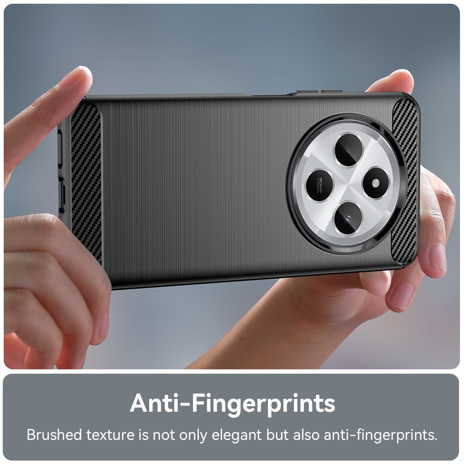 Xiaomi Redmi 14C 4G Carbon Fibre TPU Case Slim Shockproof Cover Black
