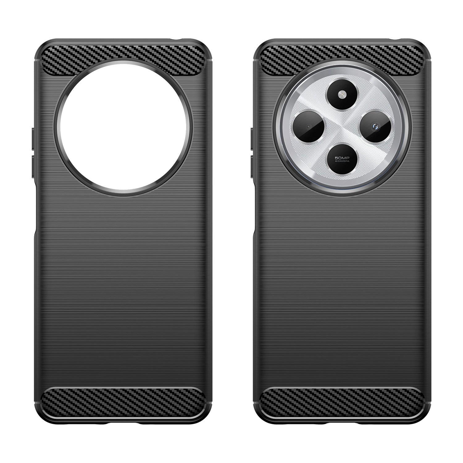 Xiaomi Redmi 14C 4G Carbon Fibre TPU Case Slim Shockproof Cover Black
