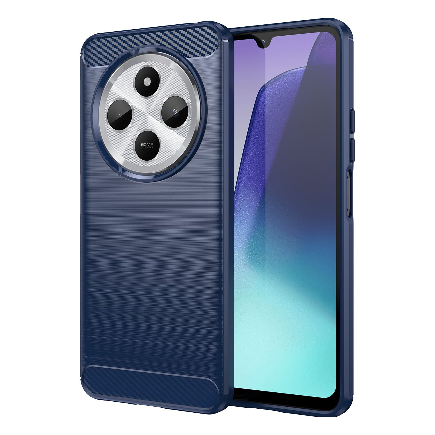 Xiaomi Redmi 14C 4G Carbon Fibre TPU Case Slim Shockproof Cover Navy