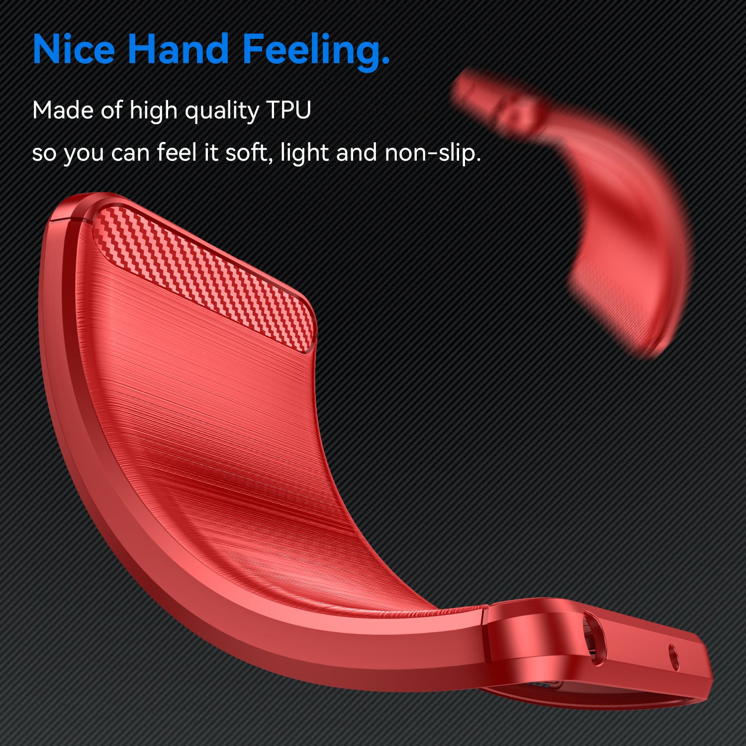 Xiaomi Redmi 14C 4G Carbon Fibre TPU Case Slim Shockproof Cover Red